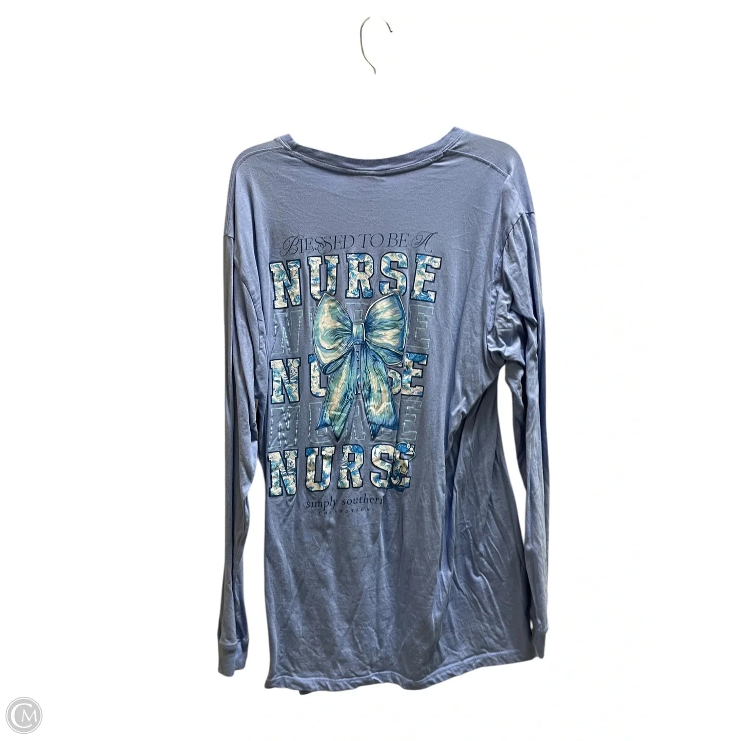 Top Long Sleeve Basic By Simply Southern In Blue, Size: Xl