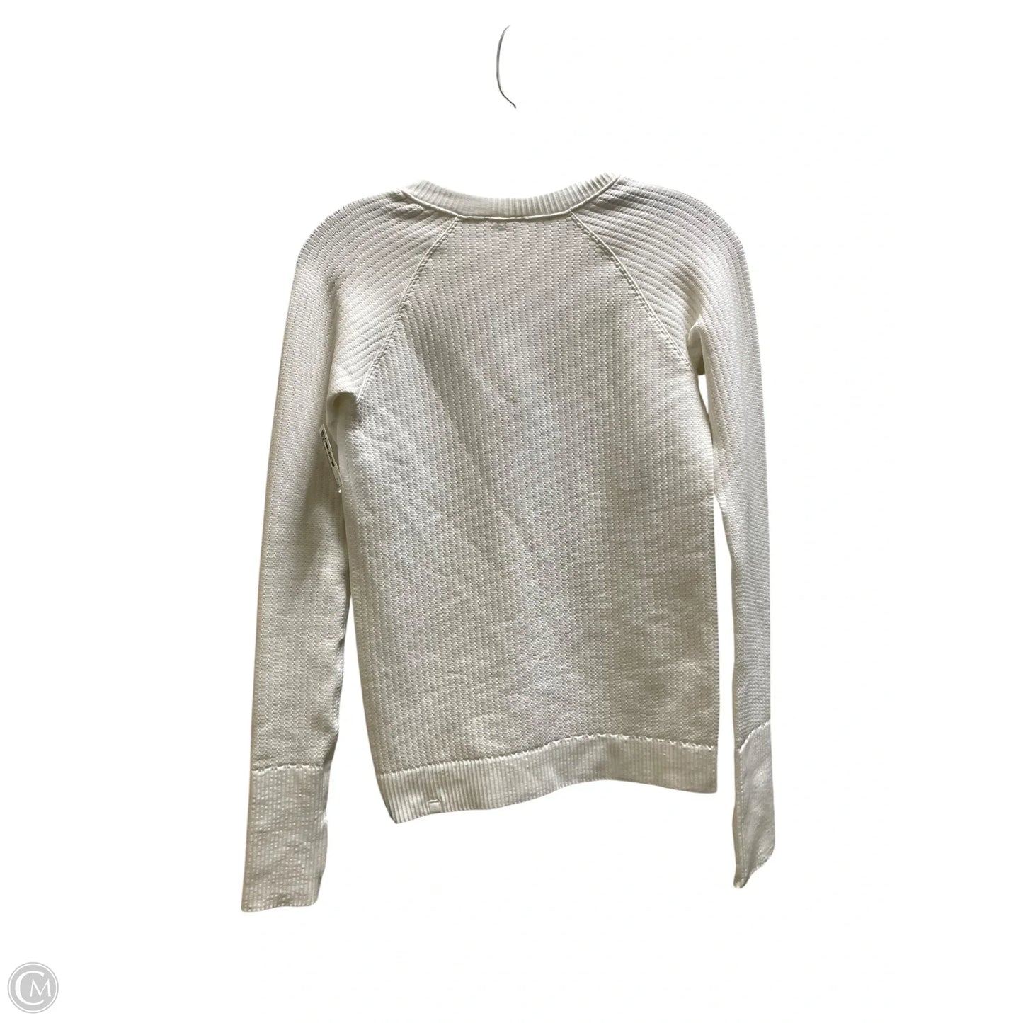 Athletic Top Long Sleeve Collar By Lululemon In White, Size: S