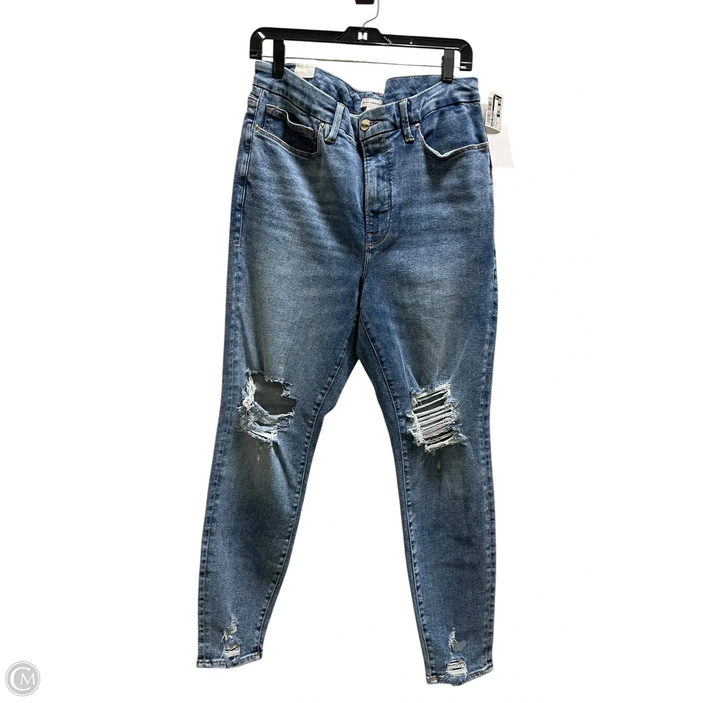 Jeans Skinny By Good American In Blue Denim, Size: 14