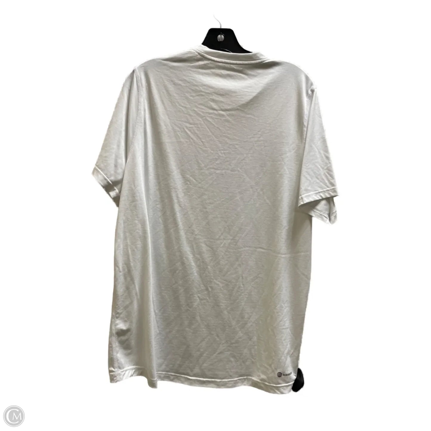 Athletic Top Short Sleeve By Adidas In White, Size: L