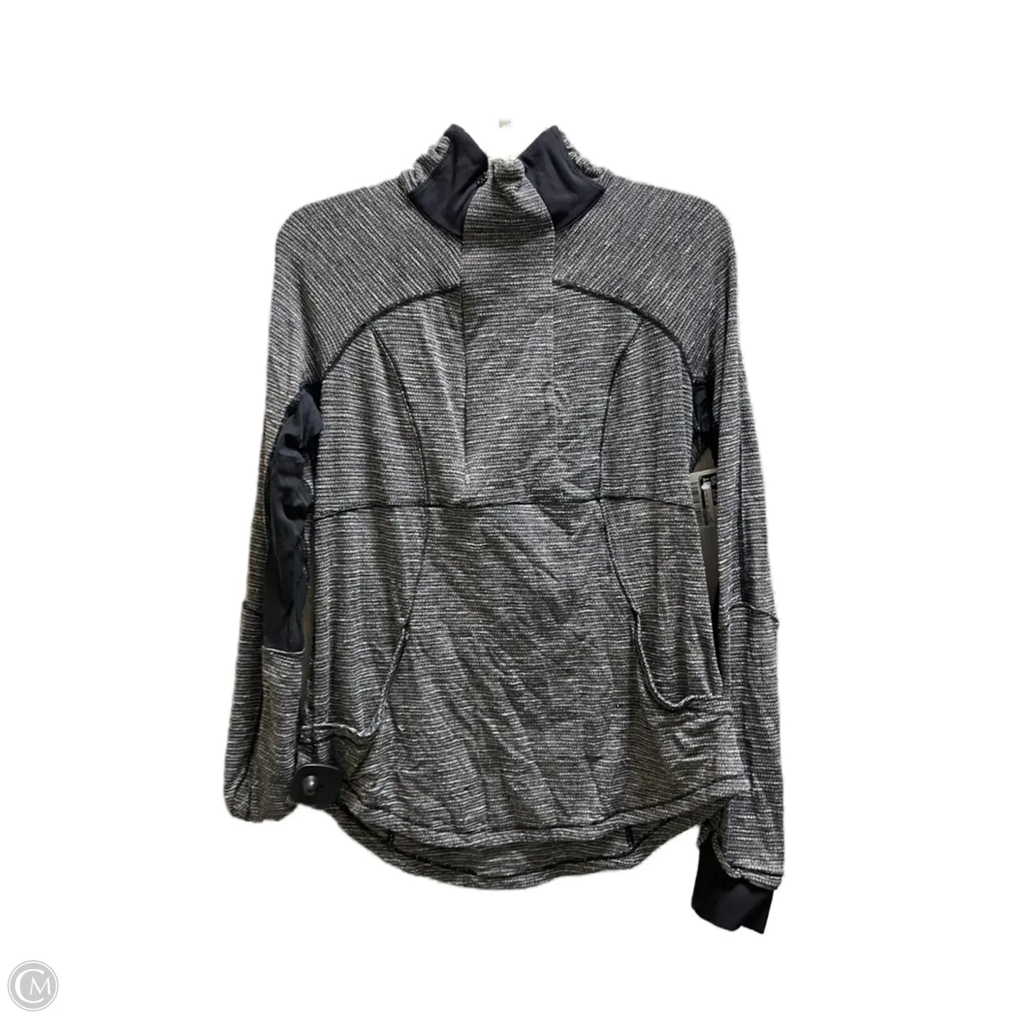 Athletic Top Long Sleeve Collar By Lululemon In Grey, Size: 2