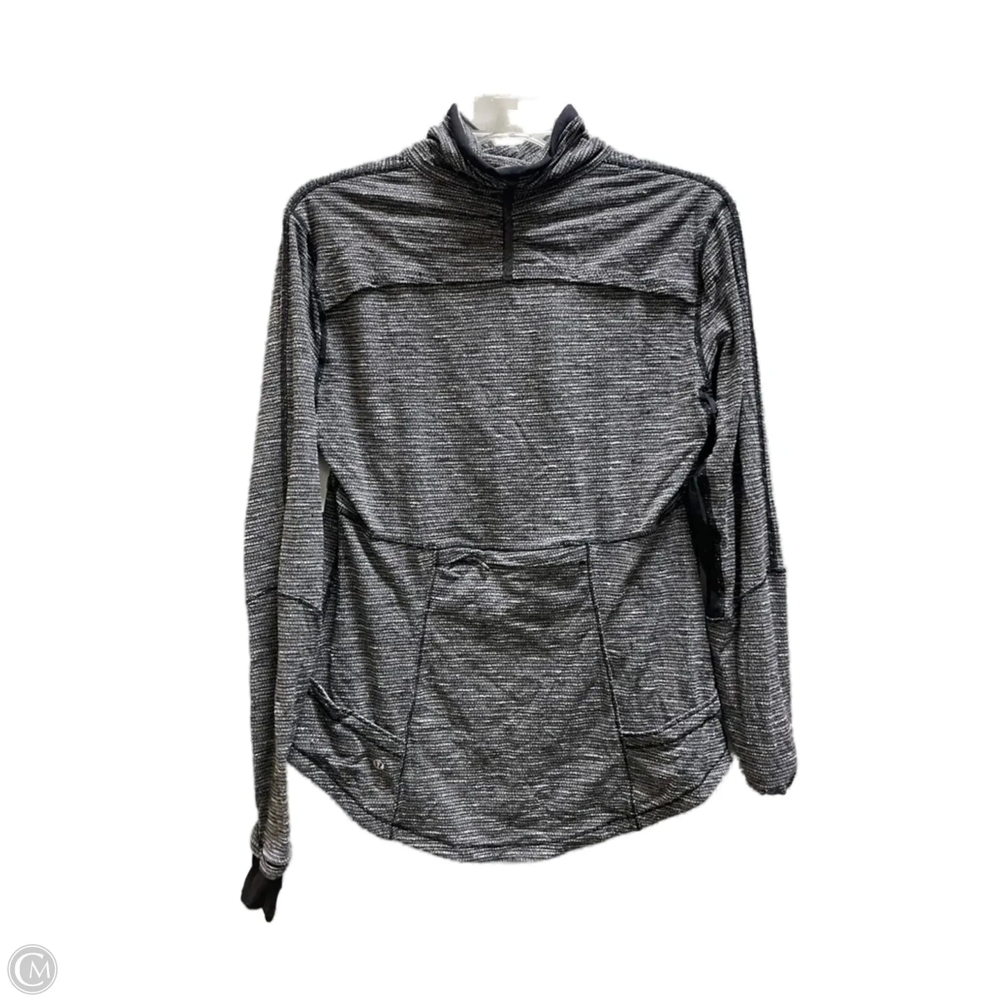 Athletic Top Long Sleeve Collar By Lululemon In Grey, Size: 2