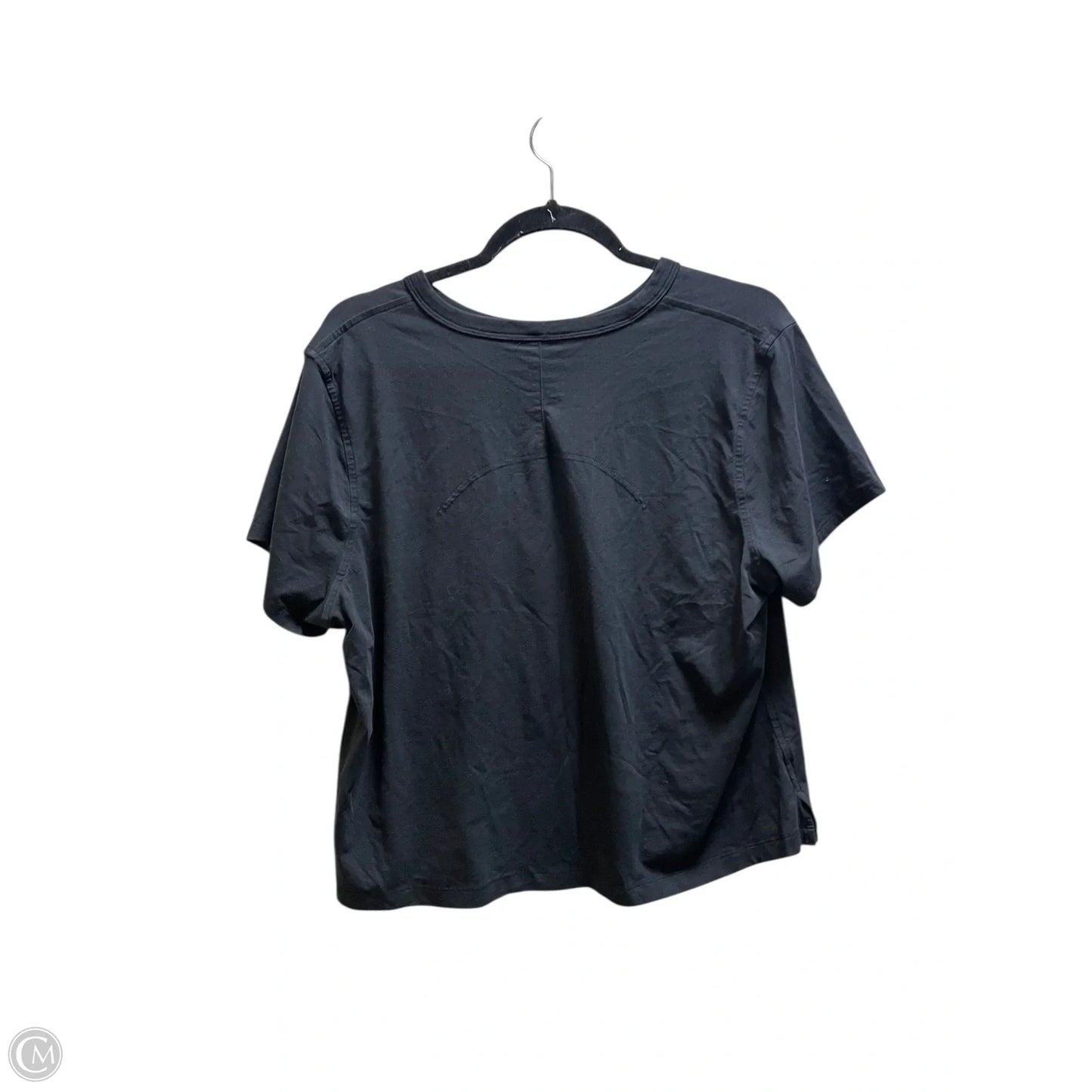 Athletic Top Short Sleeve By Lululemon In Black, Size: L