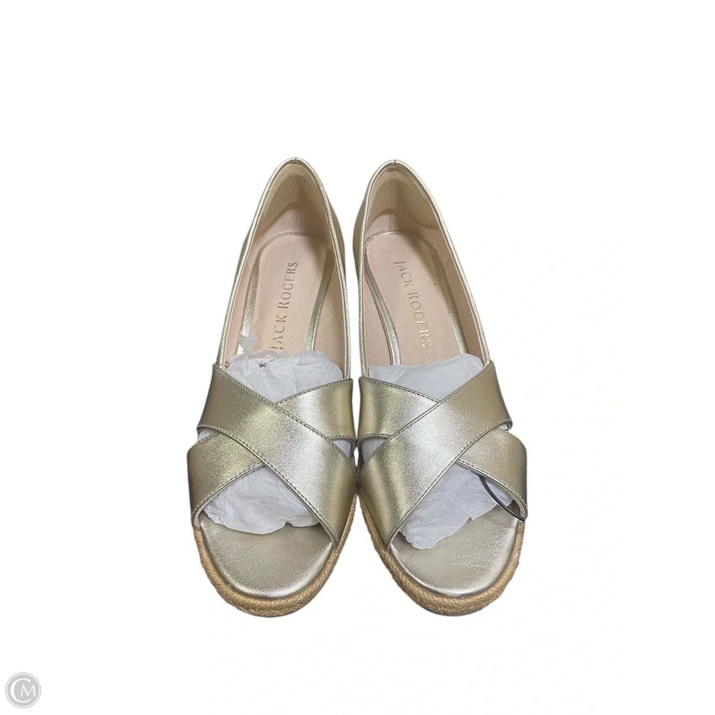 Shoes Heels Wedge By Jack Rogers In Gold, Size: 8