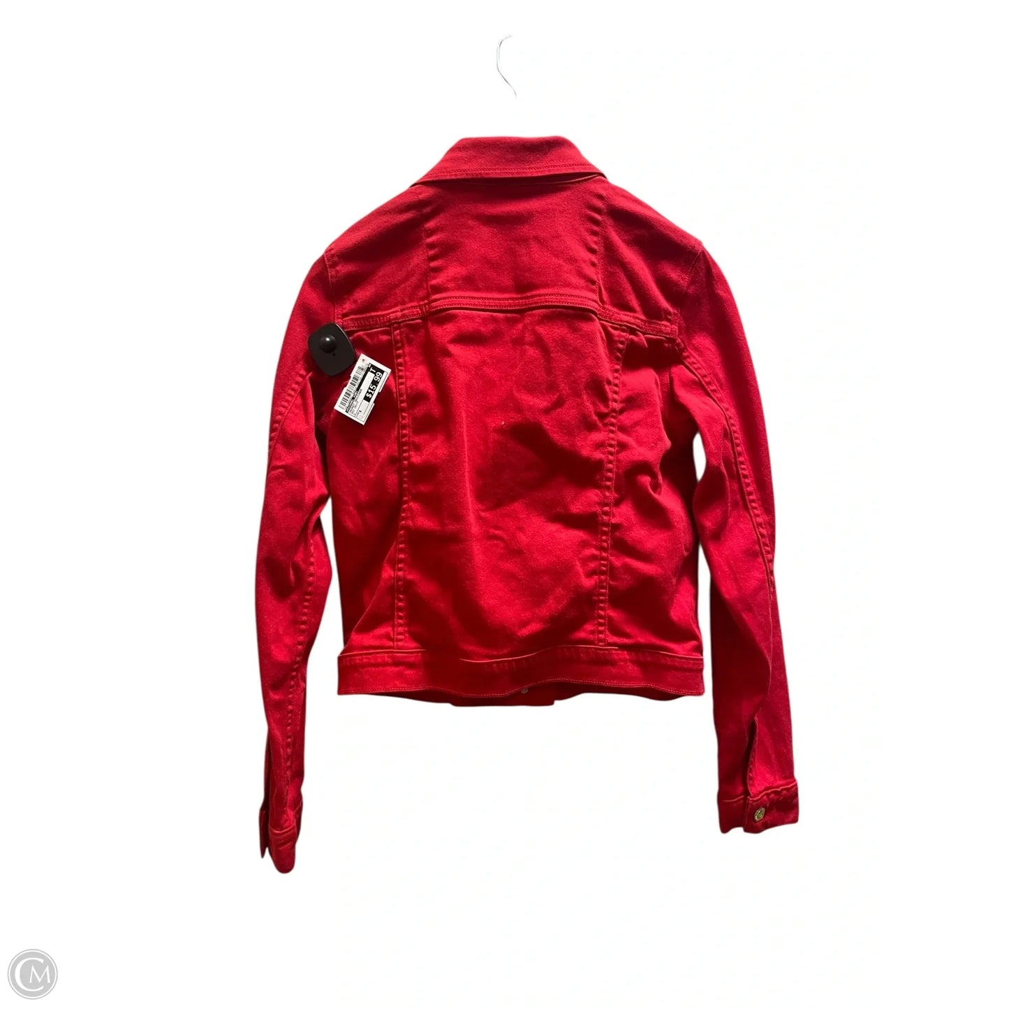 Jacket Designer By Michael Kors In Red Denim, Size: S