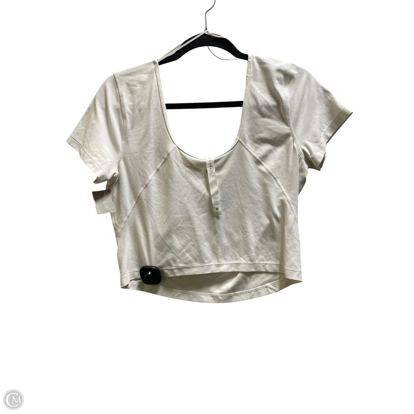 Athletic Top Short Sleeve By Lululemon In White, Size: 12