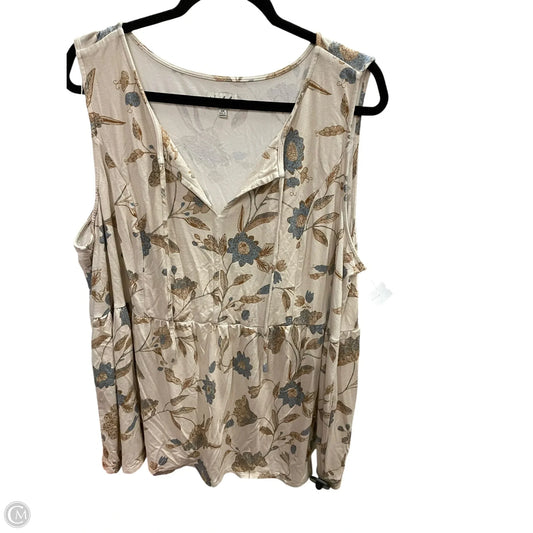 Top Sleeveless By Wonderly In Beige, Size: 3x