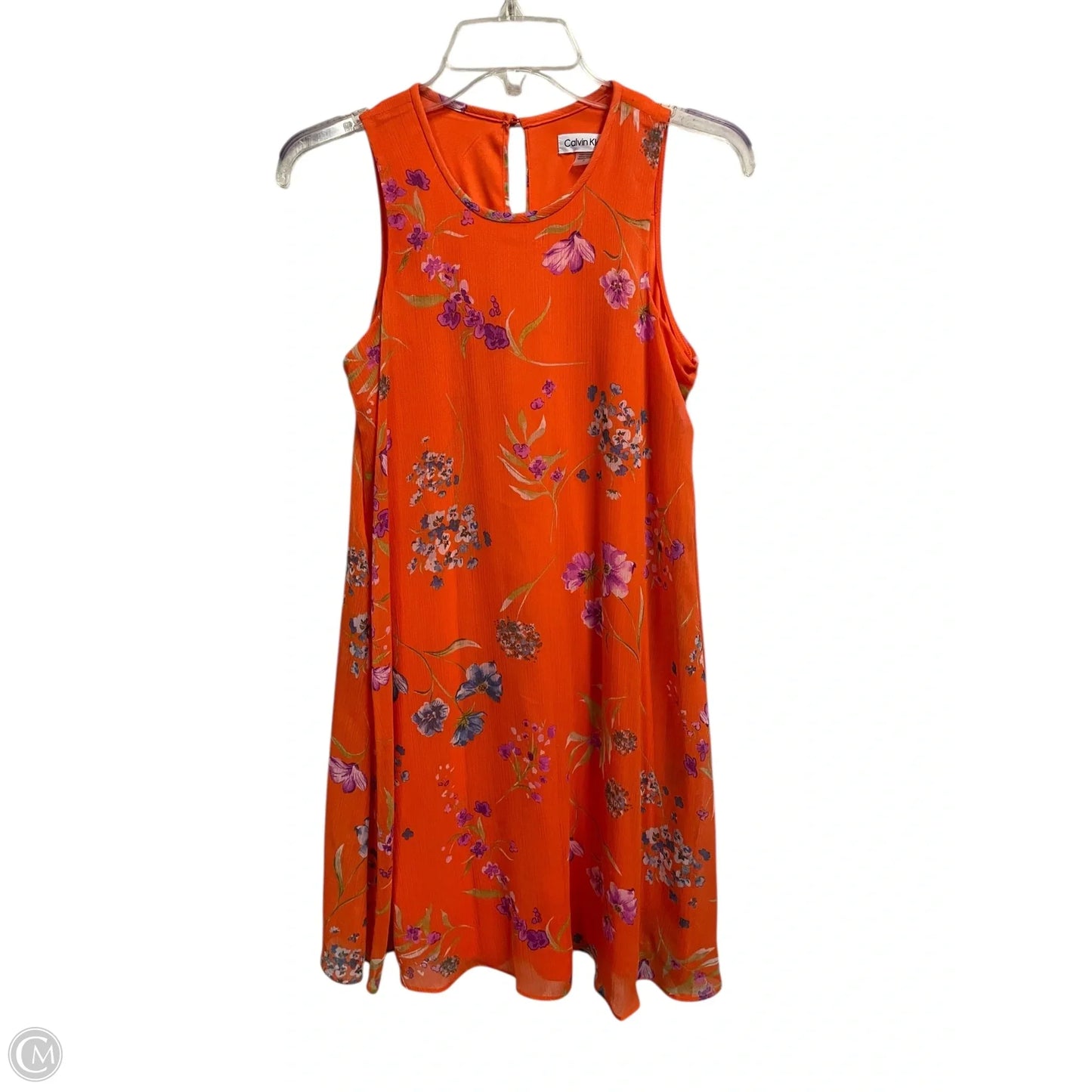 Dress Casual Midi By Calvin Klein In Orange, Size: Xs