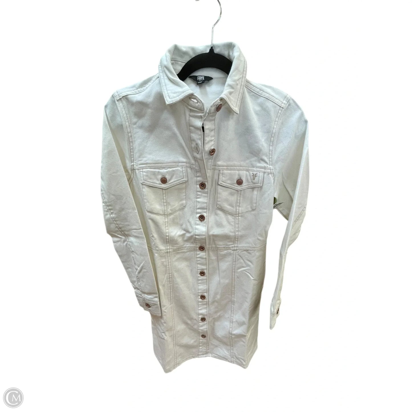 Dress Designer By Frye In White Denim, Size: Xs