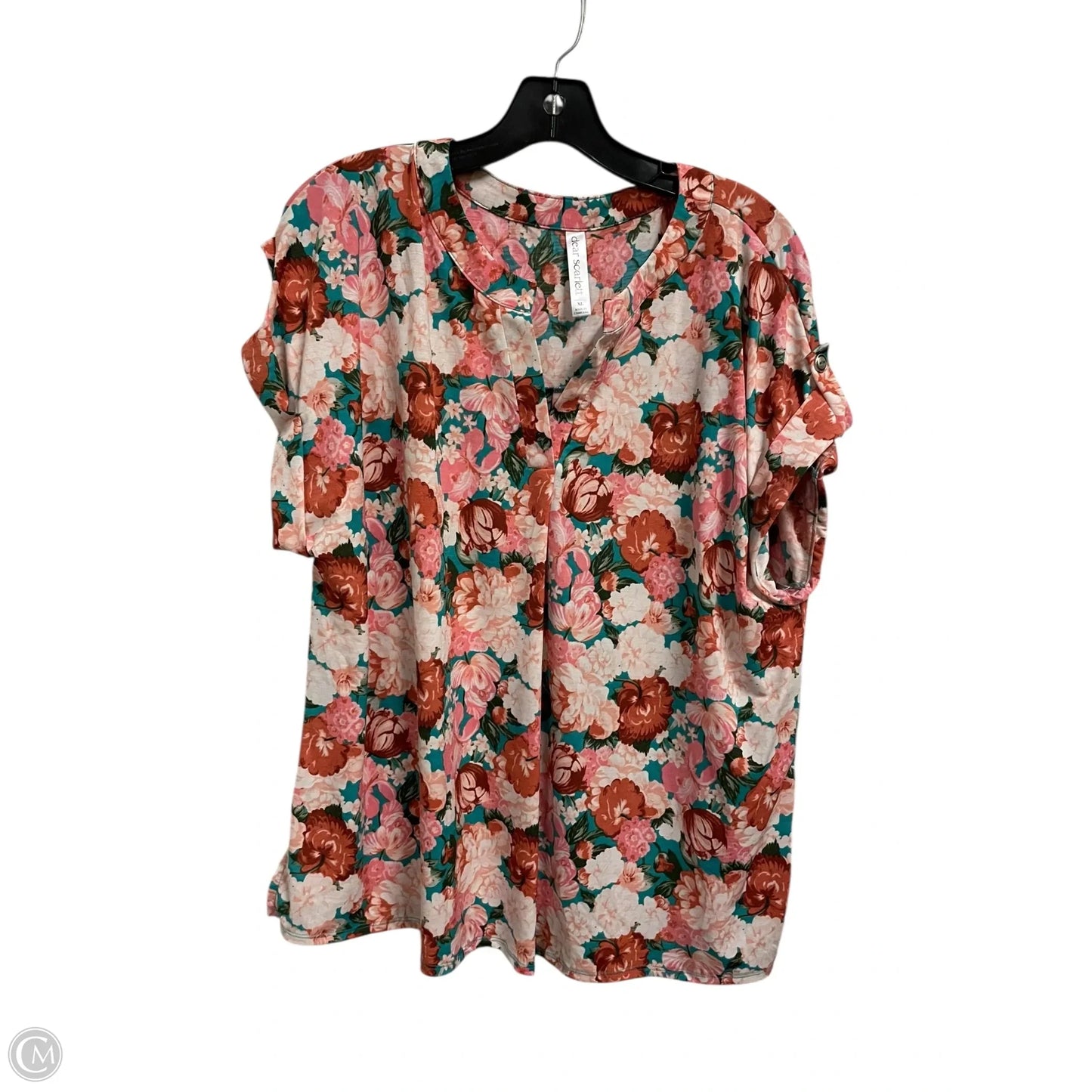 Top Short Sleeve By Clothes Mentor In Floral Print, Size: Xl