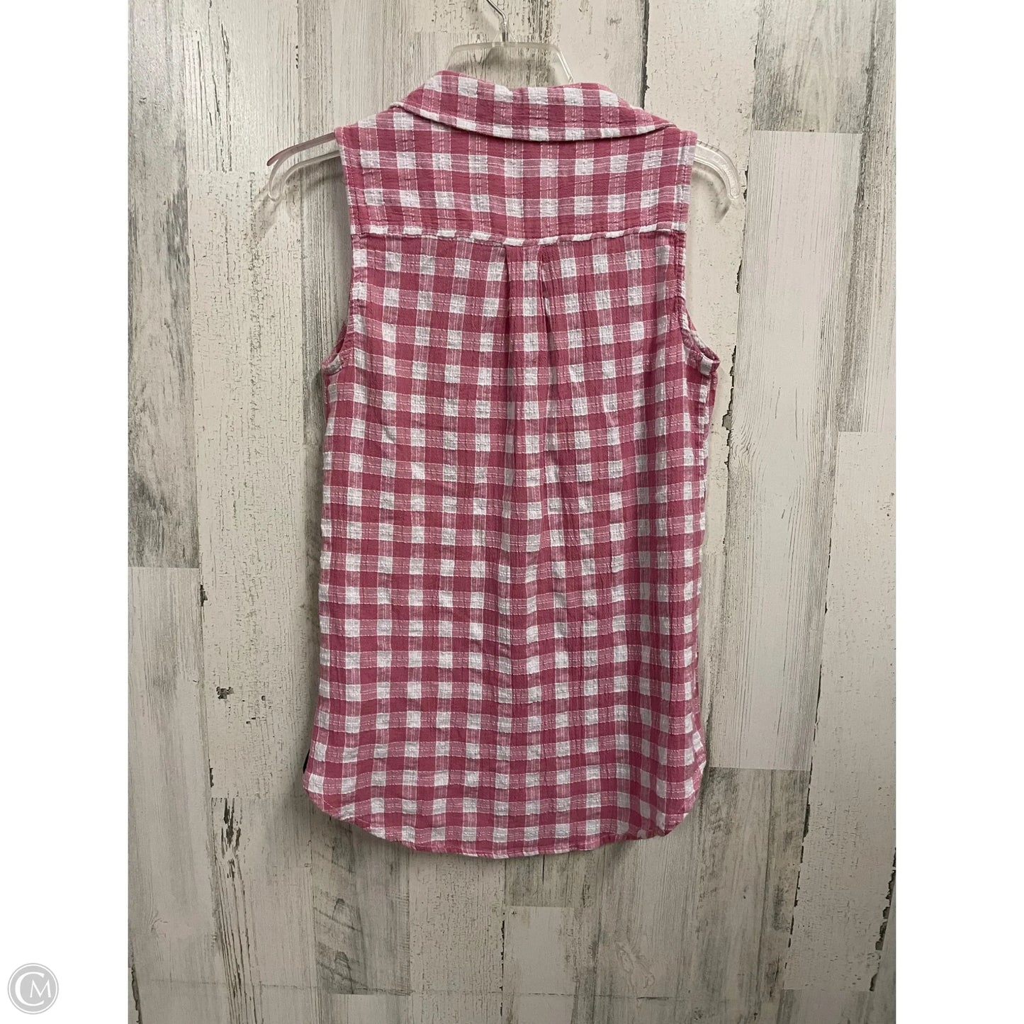 Top Sleeveless By Beachlunchlounge In Pink & White, Size: S