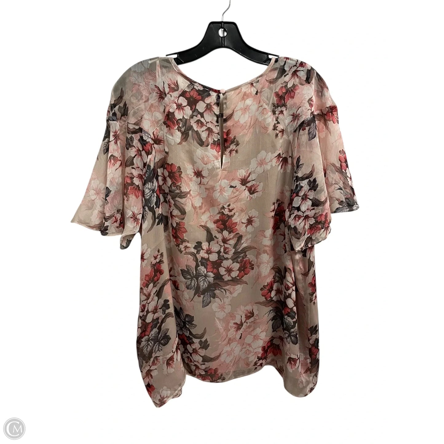 Top Short Sleeve By Vince Camuto In Floral Print, Size: 1x