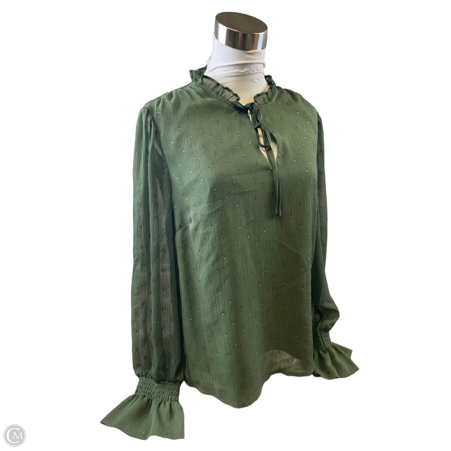 Top Long Sleeve Basic By Inc In Green, Size: M