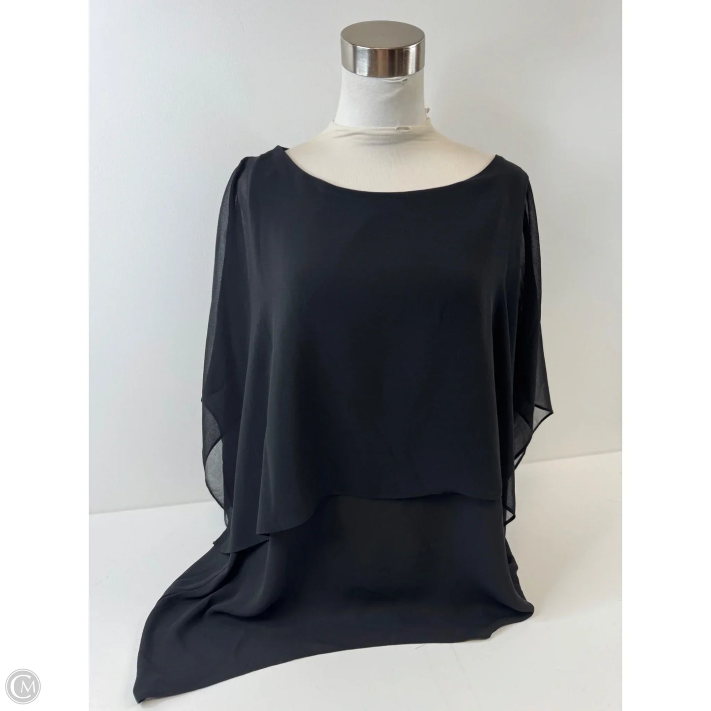 Top Short Sleeve By Chicos In Black, Size: L