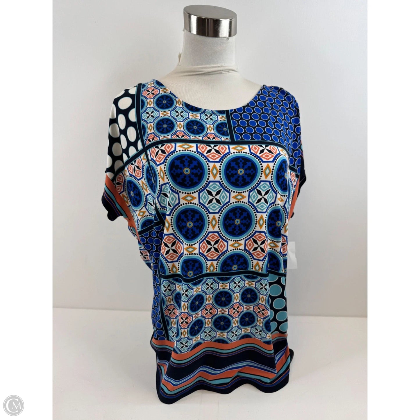 Top Short Sleeve By Chicos In Blue & Purple, Size: M