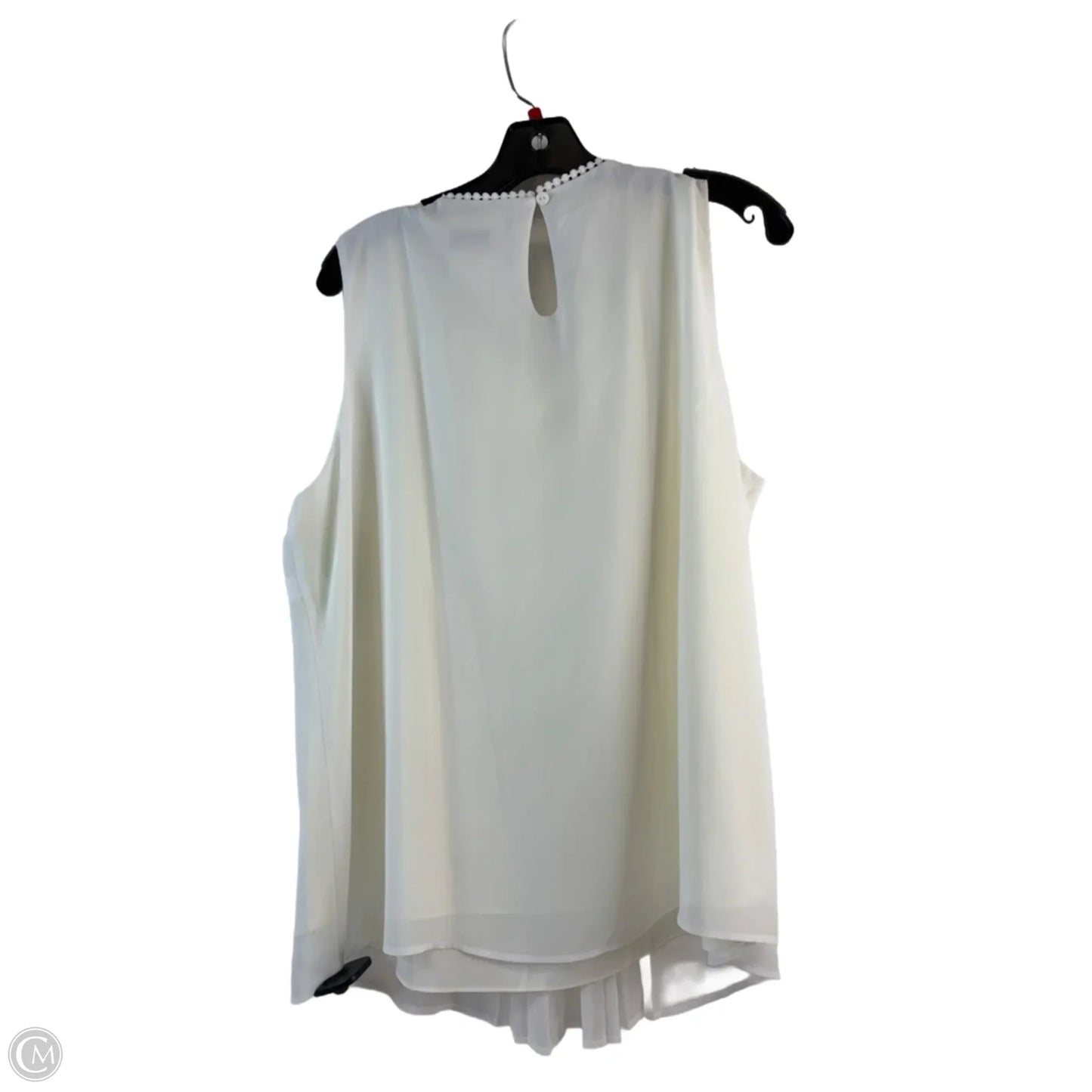Top Sleeveless By Tahari By Arthur Levine In Ivory, Size: Xl