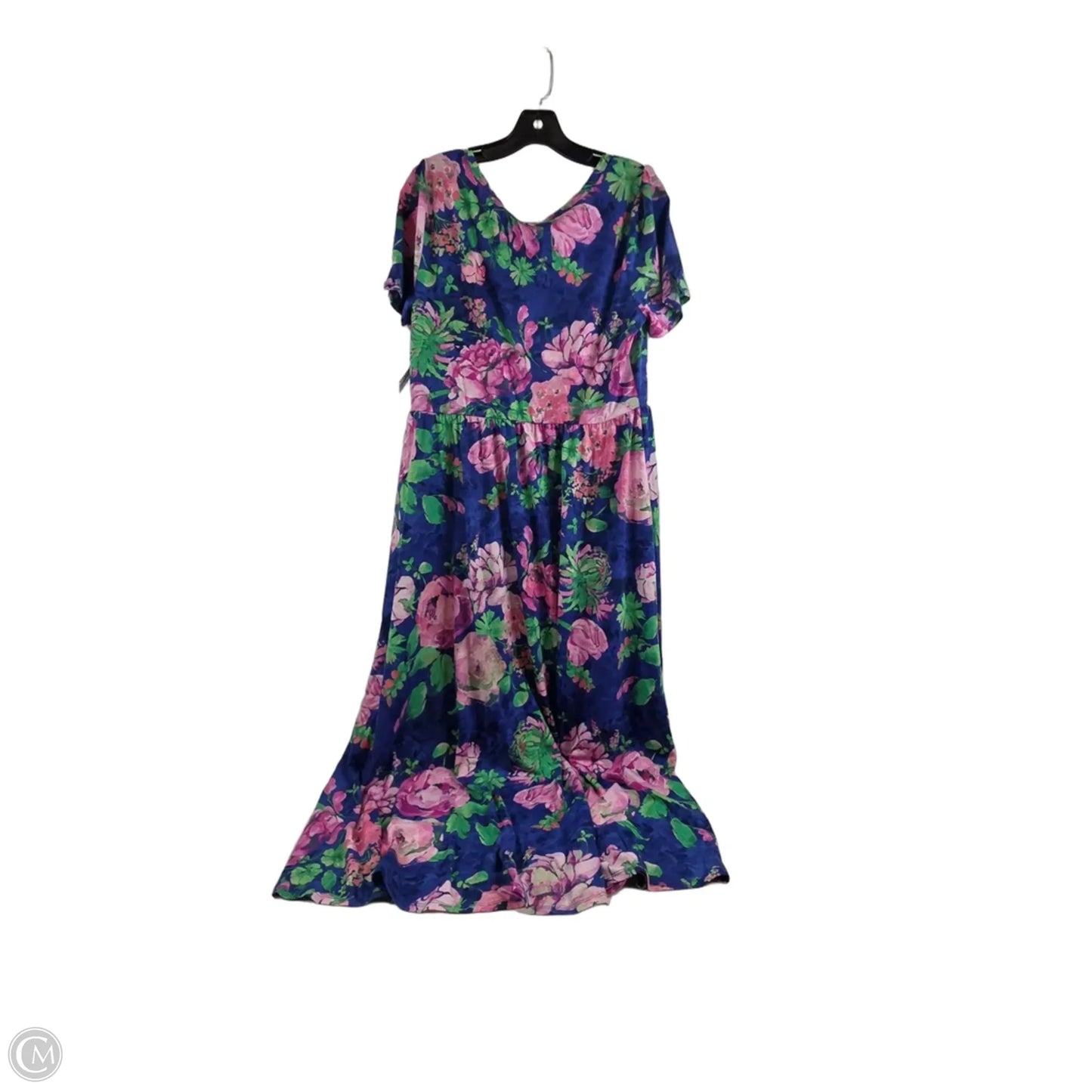 Dress Casual Midi By Lularoe In Blue & Pink, Size: Xl