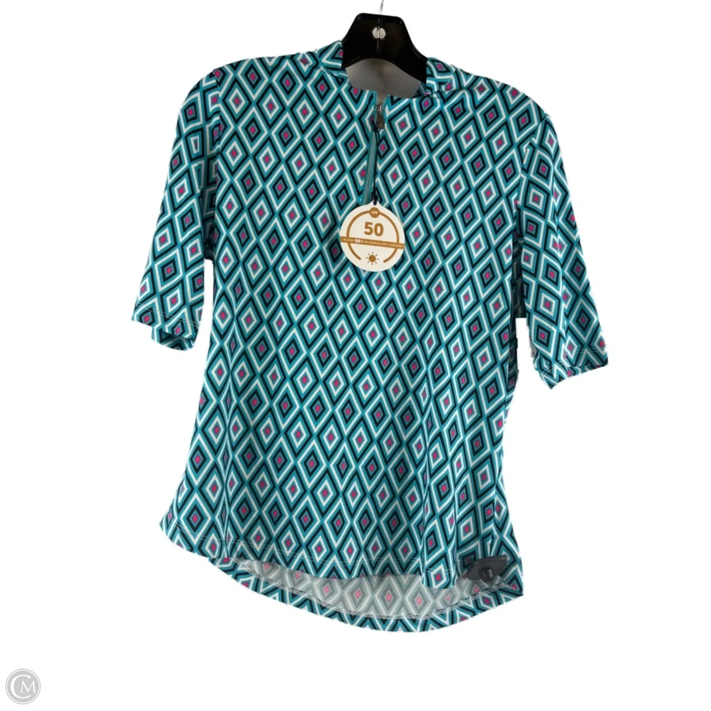 Top Short Sleeve By Tail In Blue & Pink, Size: M