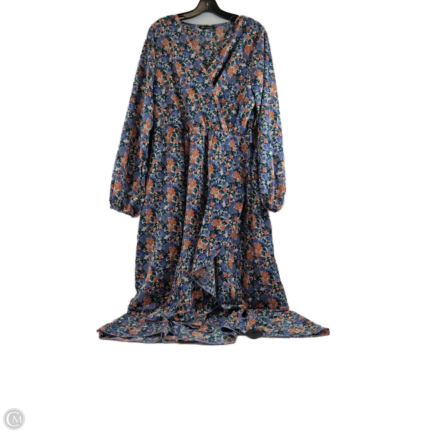 Dress Casual Maxi By Clothes Mentor In Blue & Orange, Size: Xl