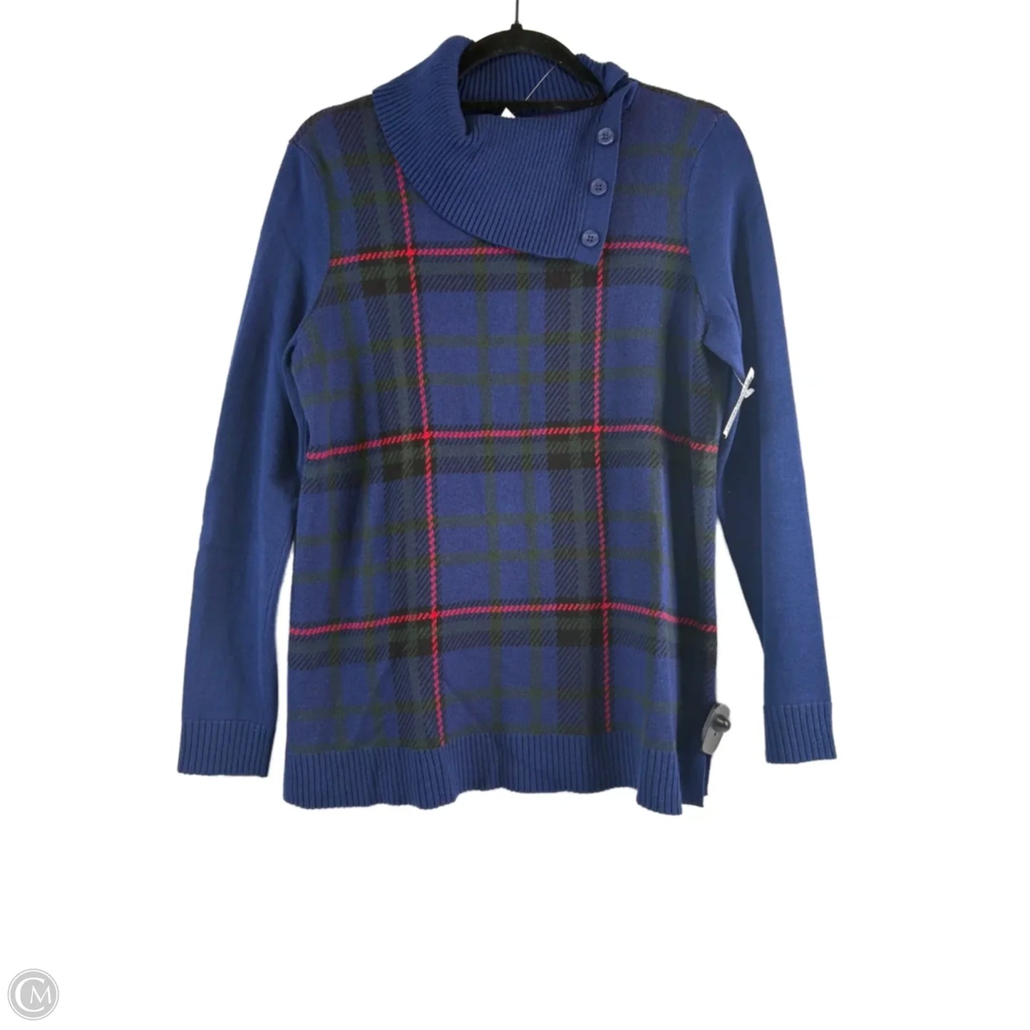 Sweater By Talbots In Blue & Red, Size: Mp