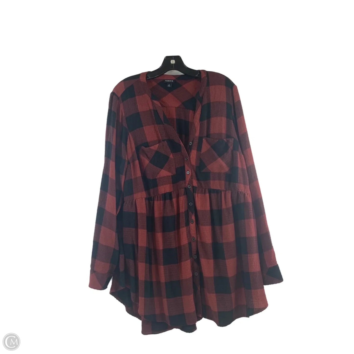 Top Long Sleeve By Torrid In Black & Brown, Size: L