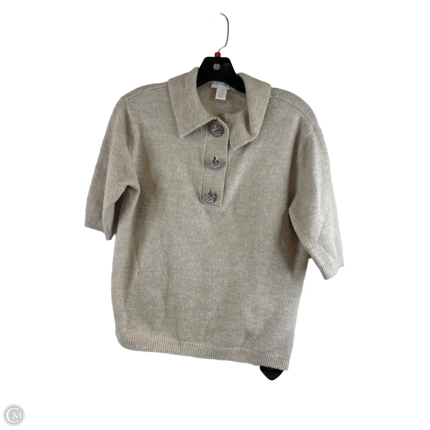 Sweater Short Sleeve By H&m In Beige, Size: Xs