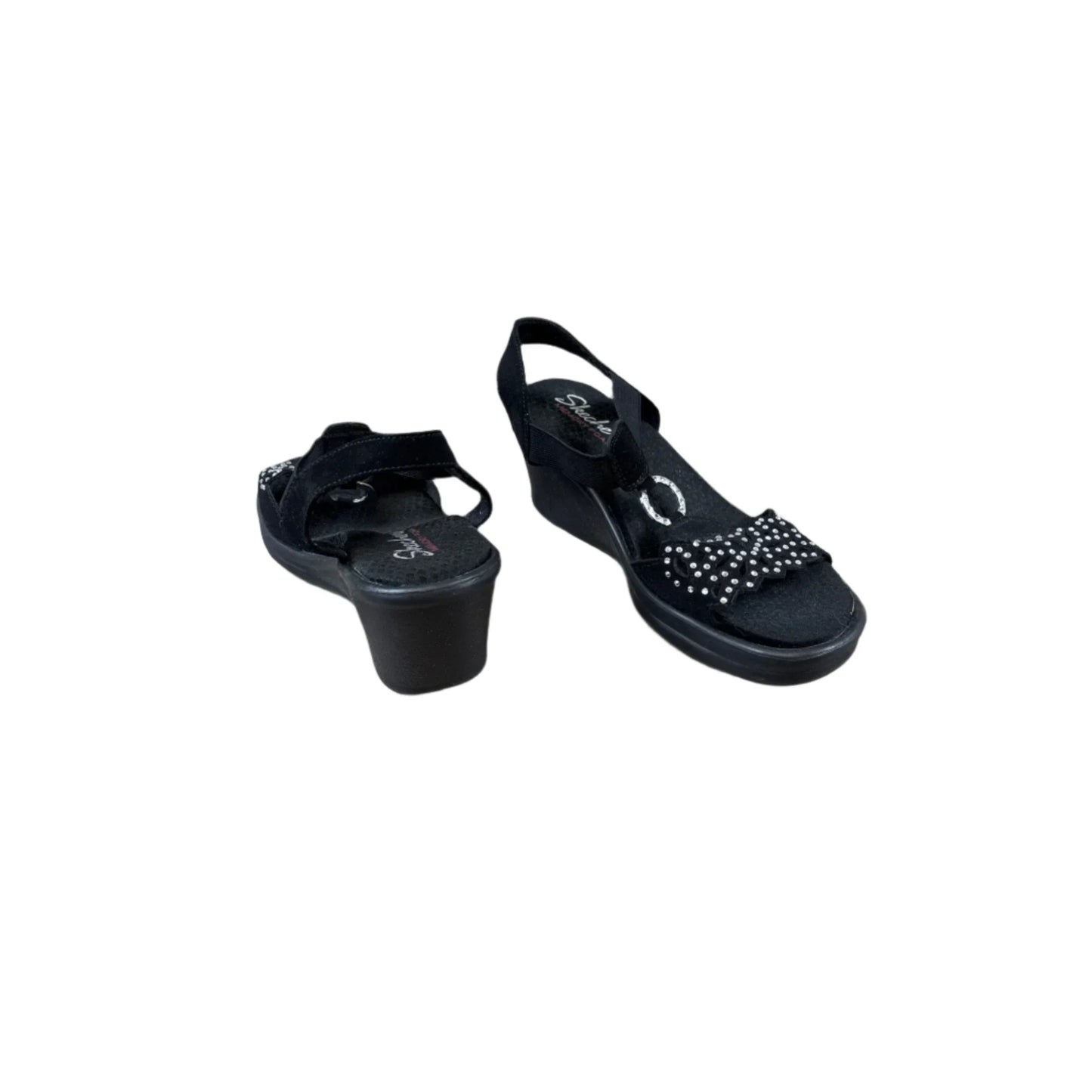 Sandals Heels Wedge By Skechers In Black, Size: 7