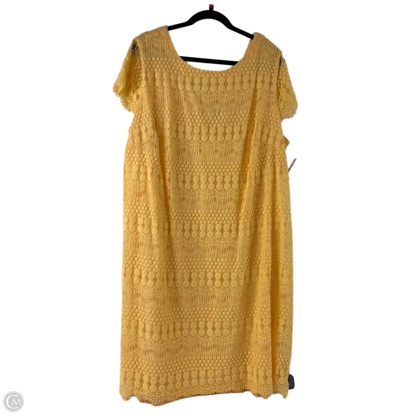 Dress Casual Midi By Dressbarn In Yellow, Size: 3x