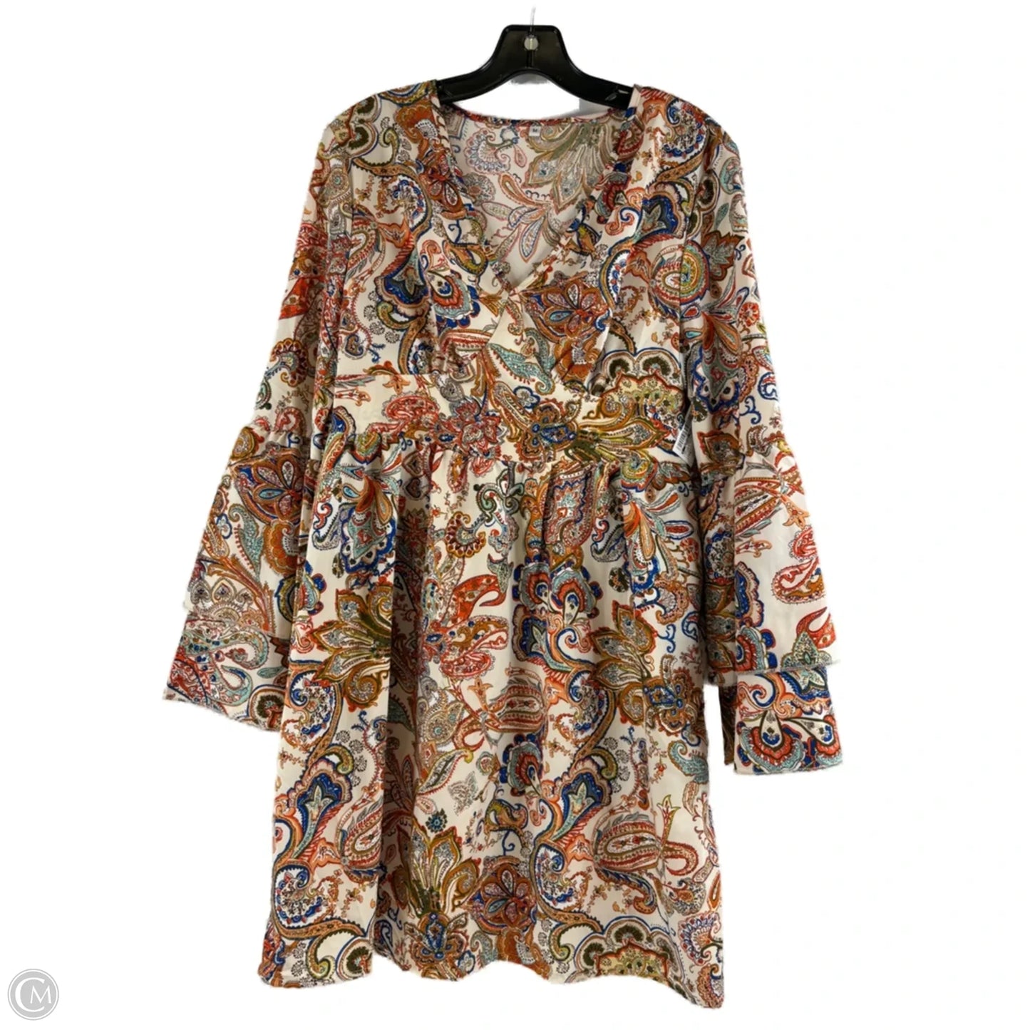 Dress Casual Midi By Clothes Mentor In Orange & Red, Size: M