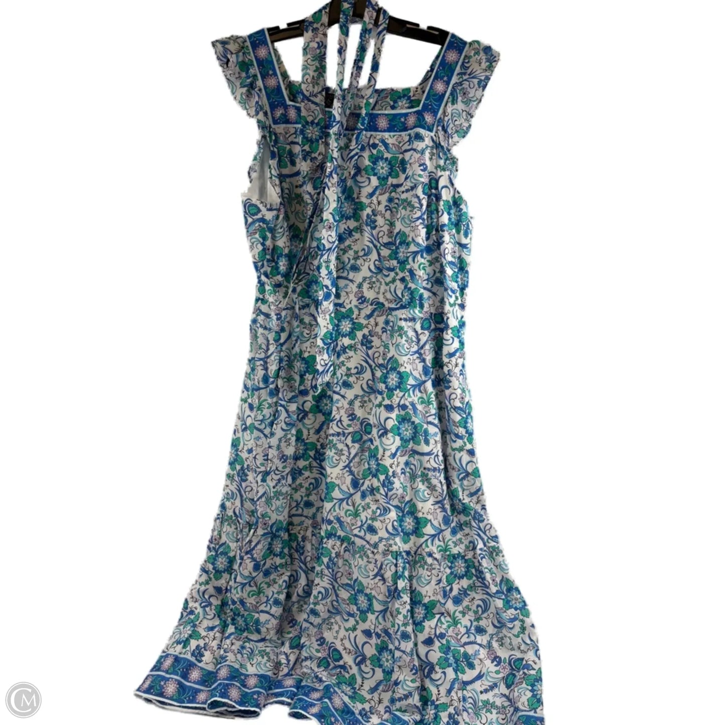 Dress Casual Midi By Talbots In Blue & White, Size: Xl