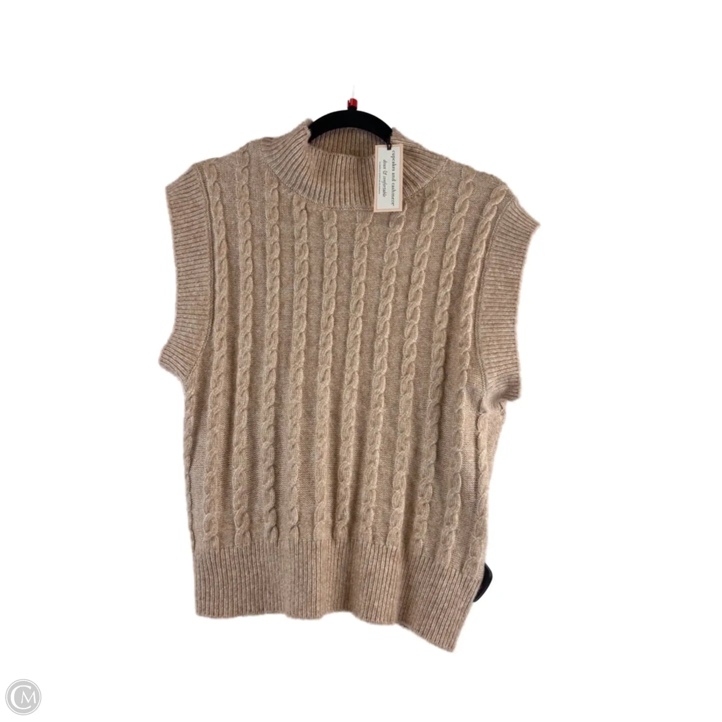 Sweater Short Sleeve By Cupcakes And Cashmere In Beige, Size: Xs