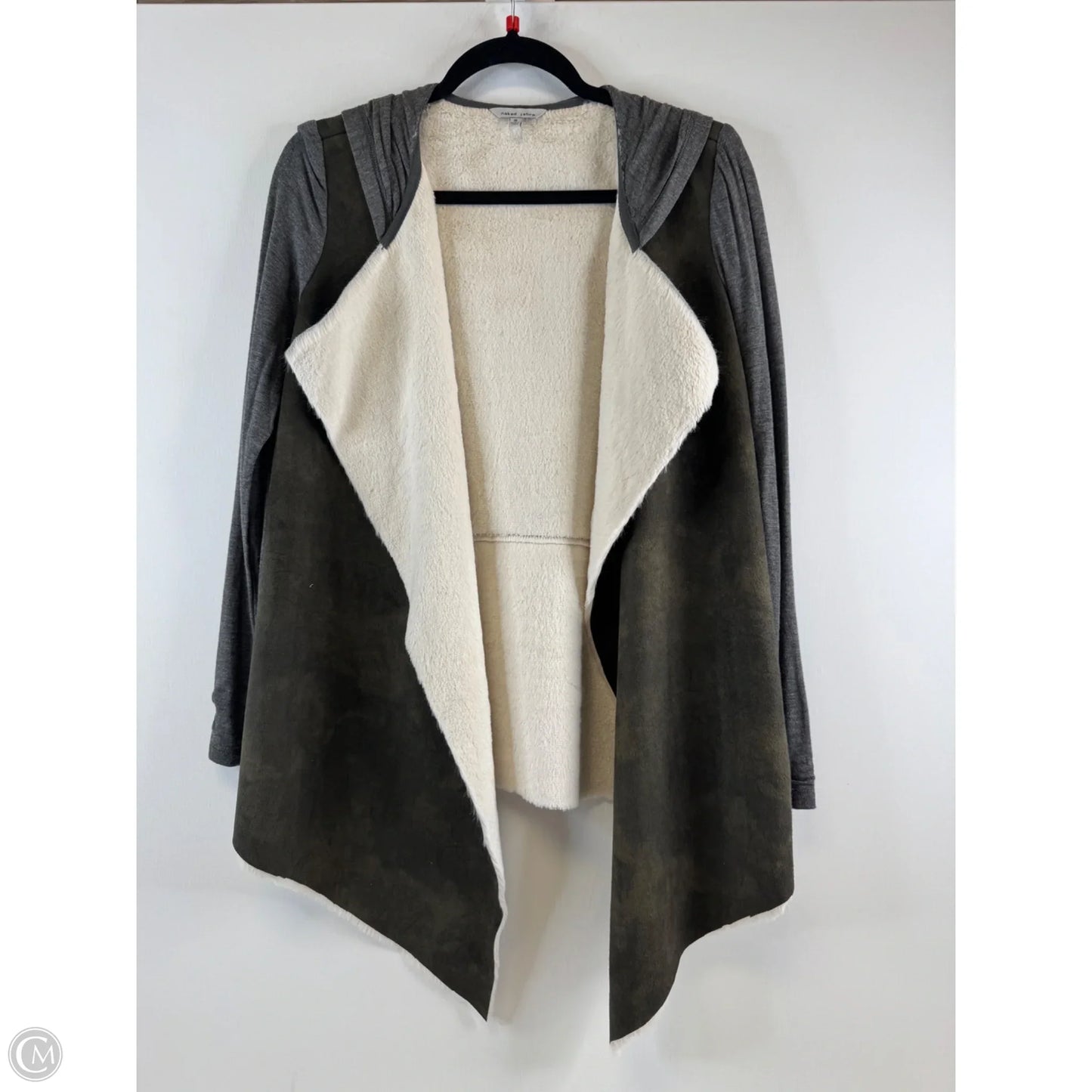 Cardigan By Naked Zebra In Green & Grey, Size: S