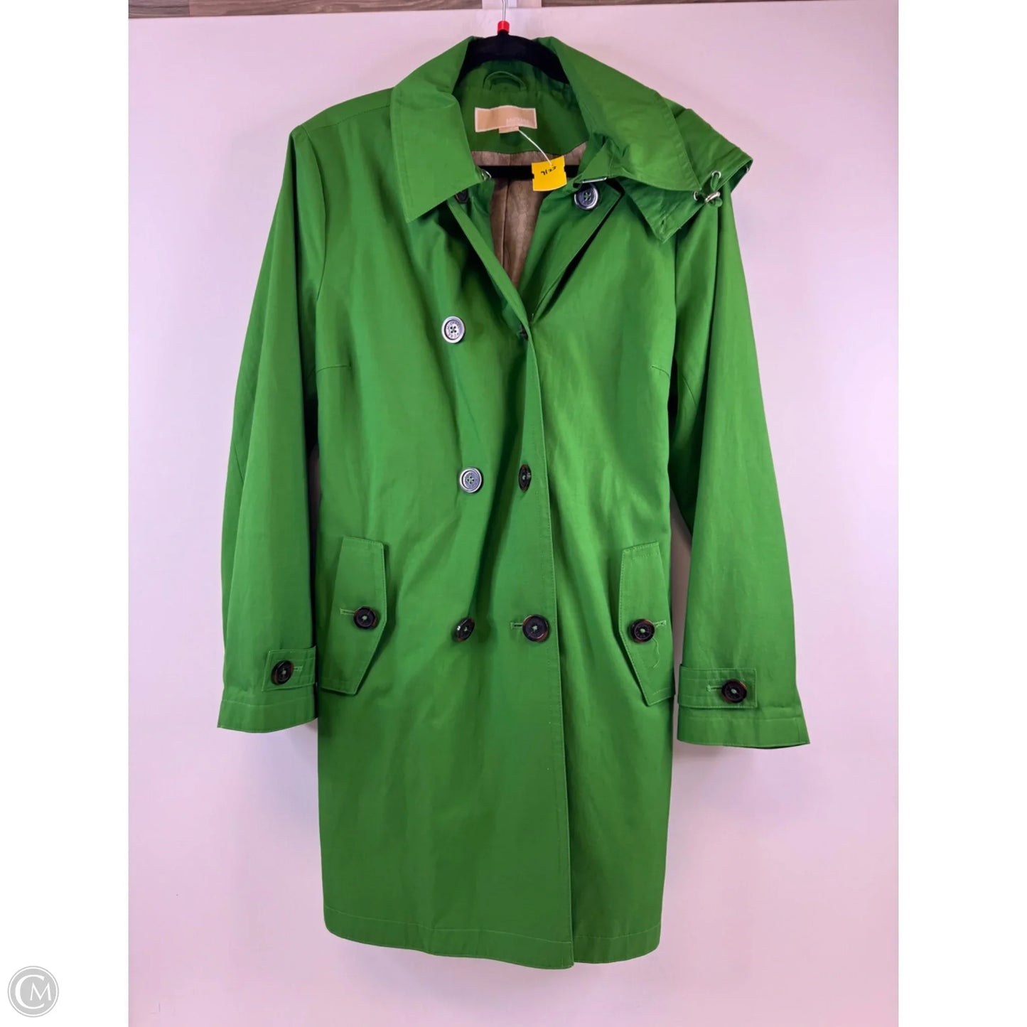Coat Trench Coat By Michael By Michael Kors In Green, Size: Xl