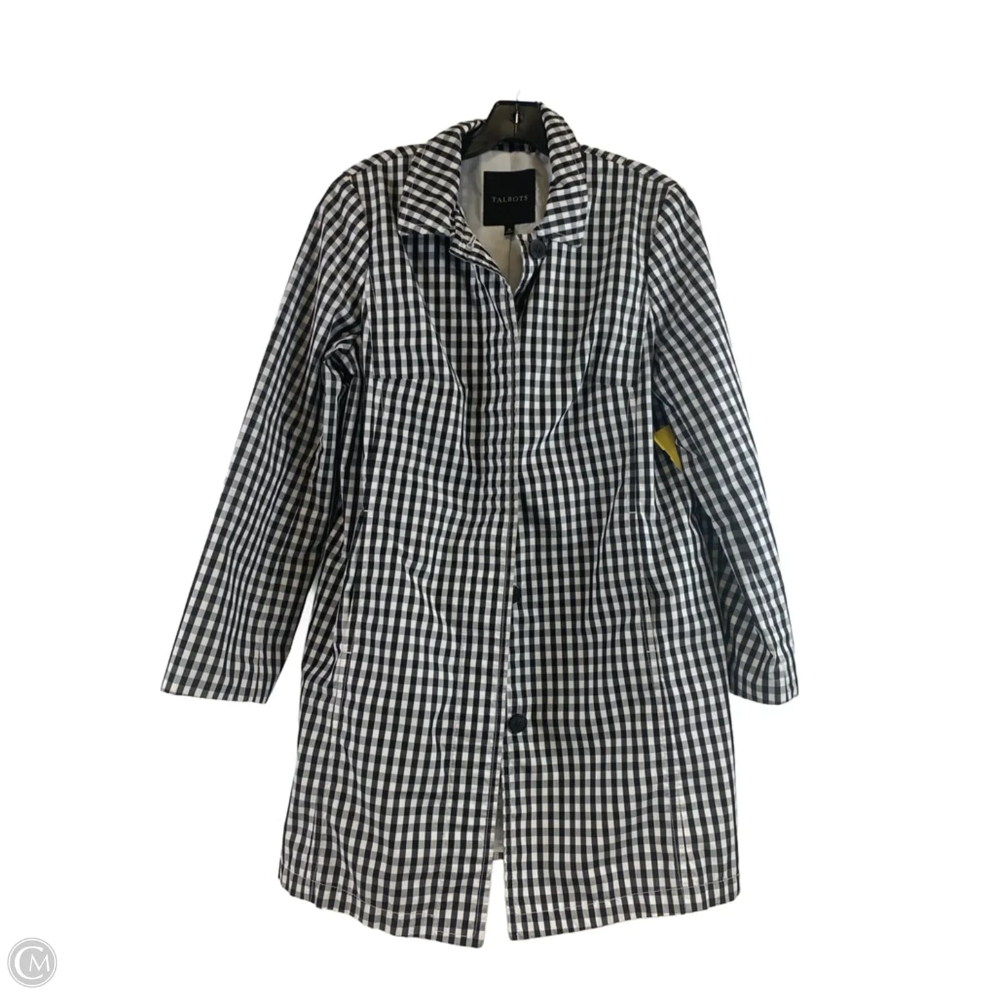 Coat Raincoat By Talbots In Black & White, Size: M