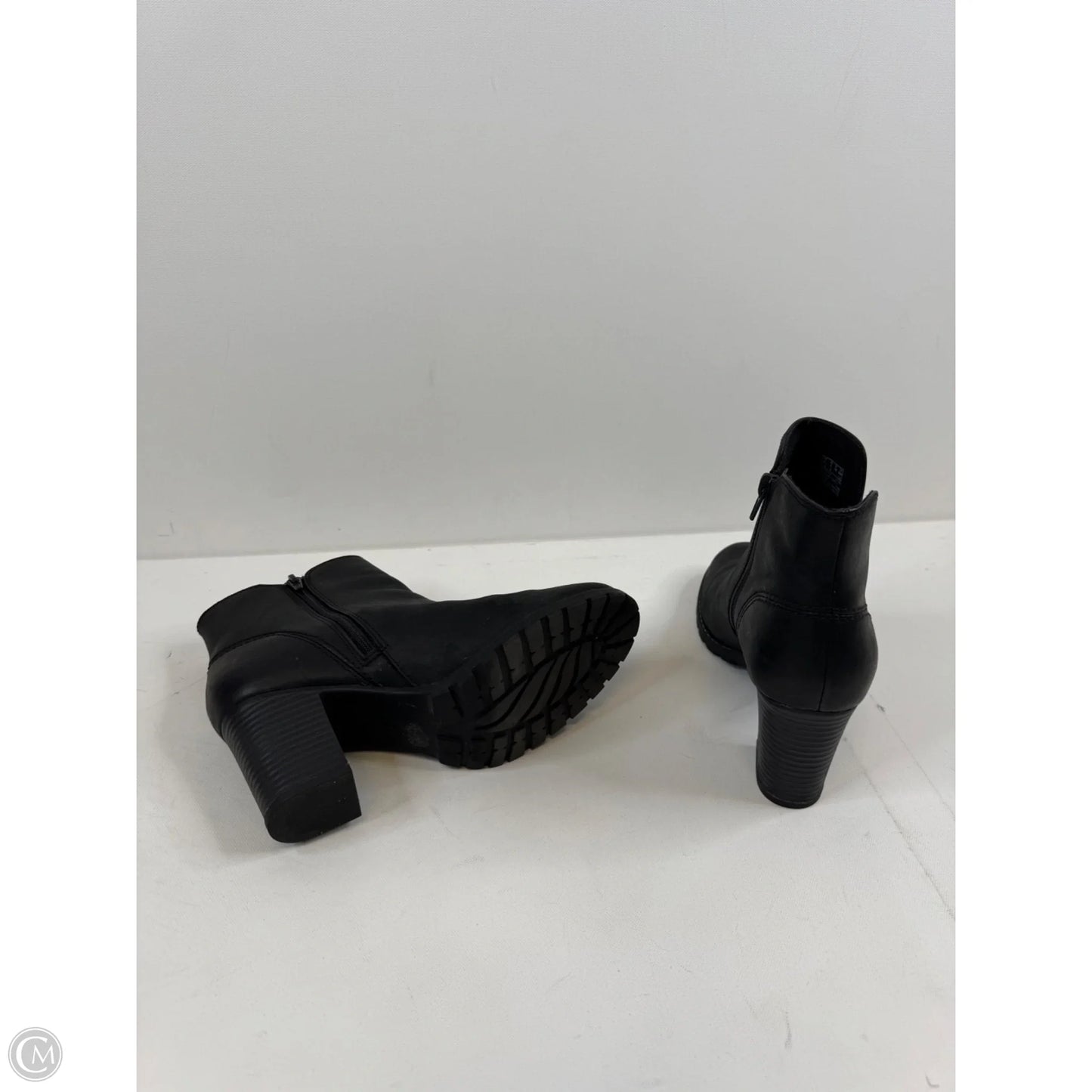 Boots Ankle Heels By Clarks In Black, Size: 8
