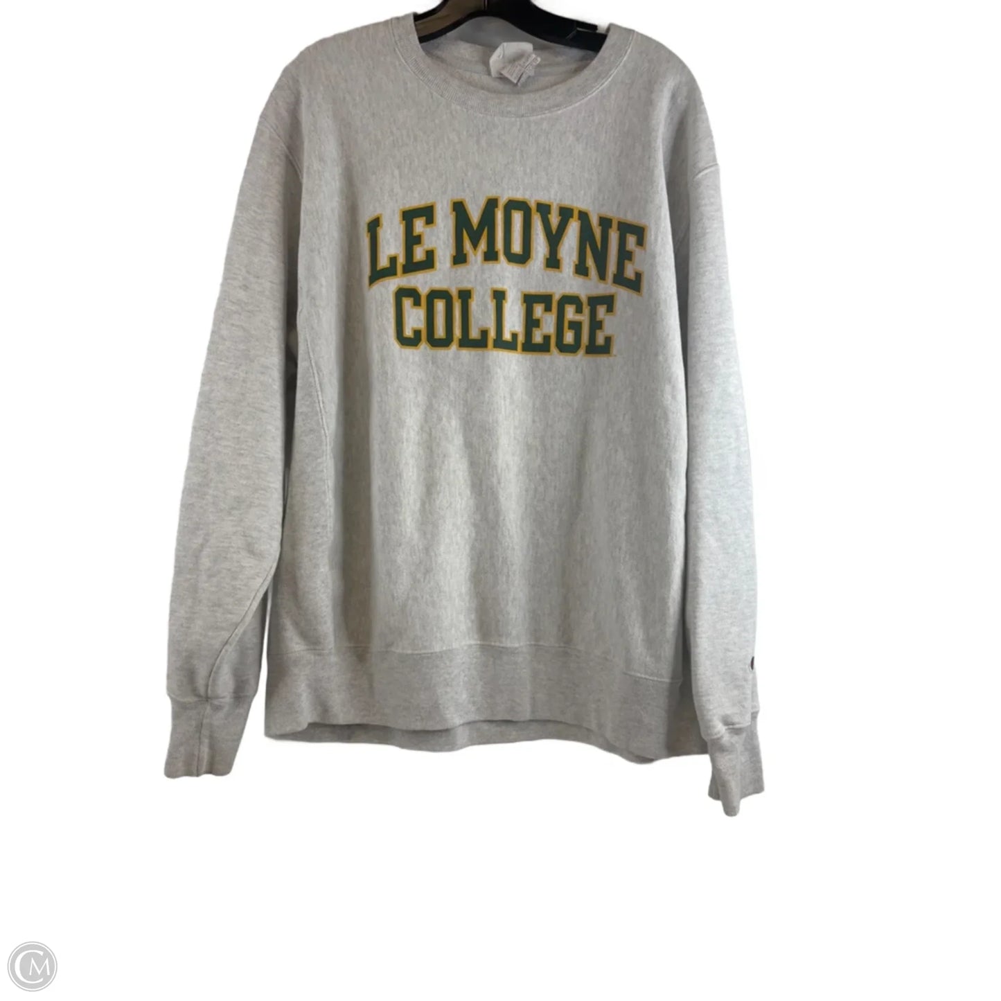 Sweatshirt Crewneck By Champion In Grey & Yellow, Size: L