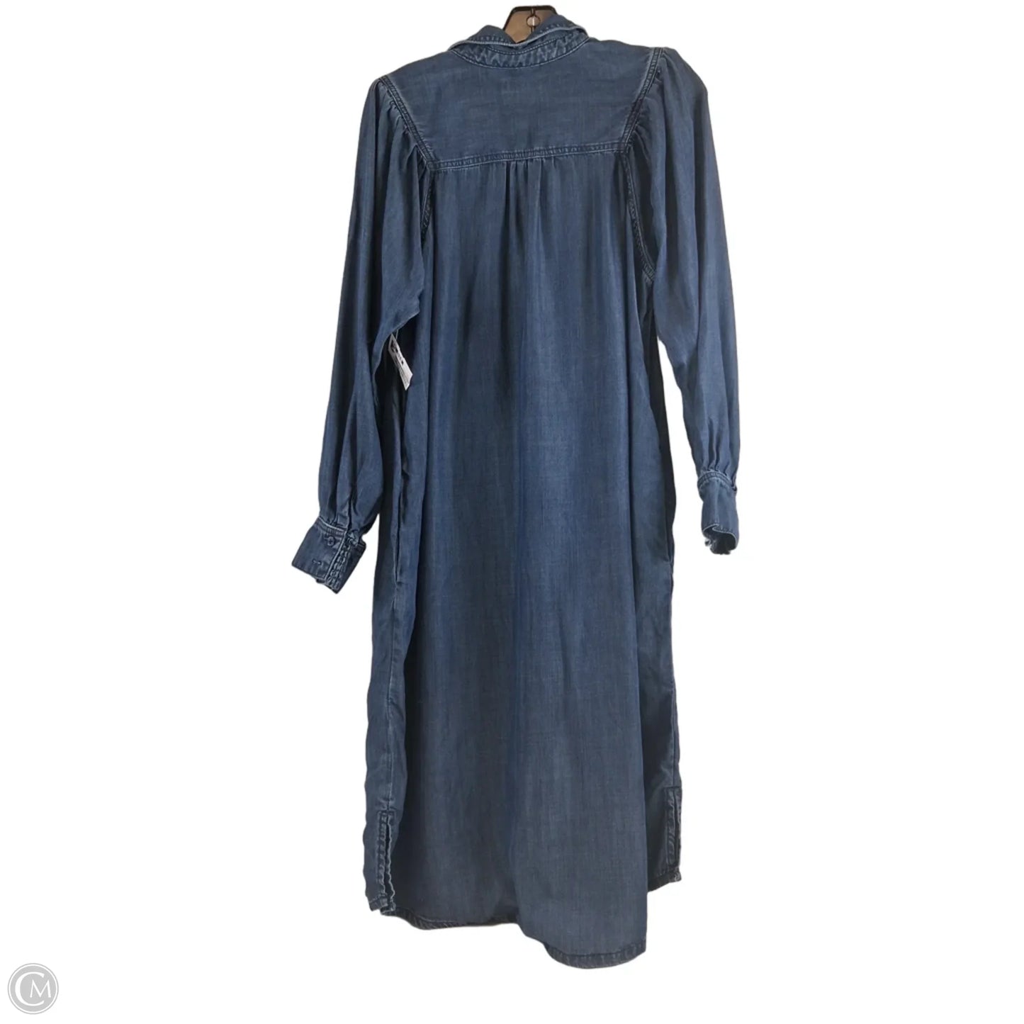 Dress Casual Midi By Chicos In Blue Denim, Size: L