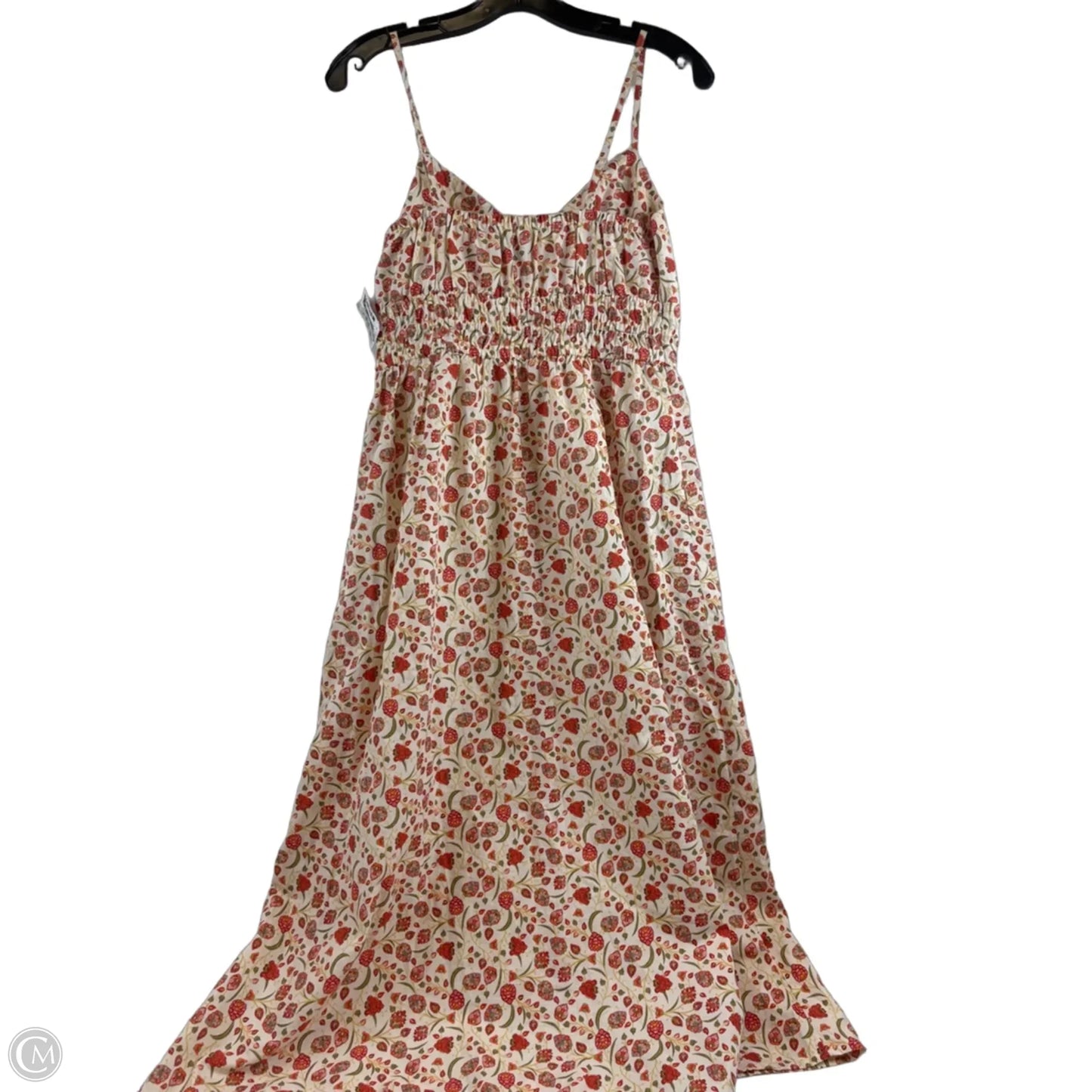 Dress Casual Midi By Old Navy In Orange & White, Size: Xs