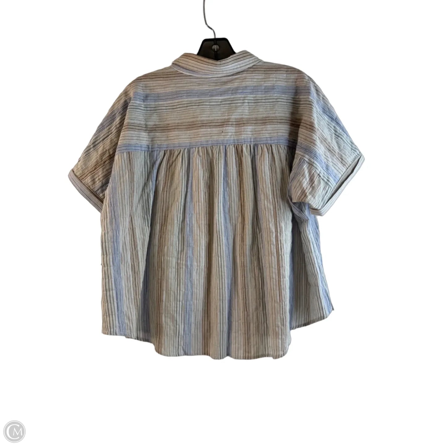 Top Short Sleeve By Mod Ref In Blue & Tan, Size: L