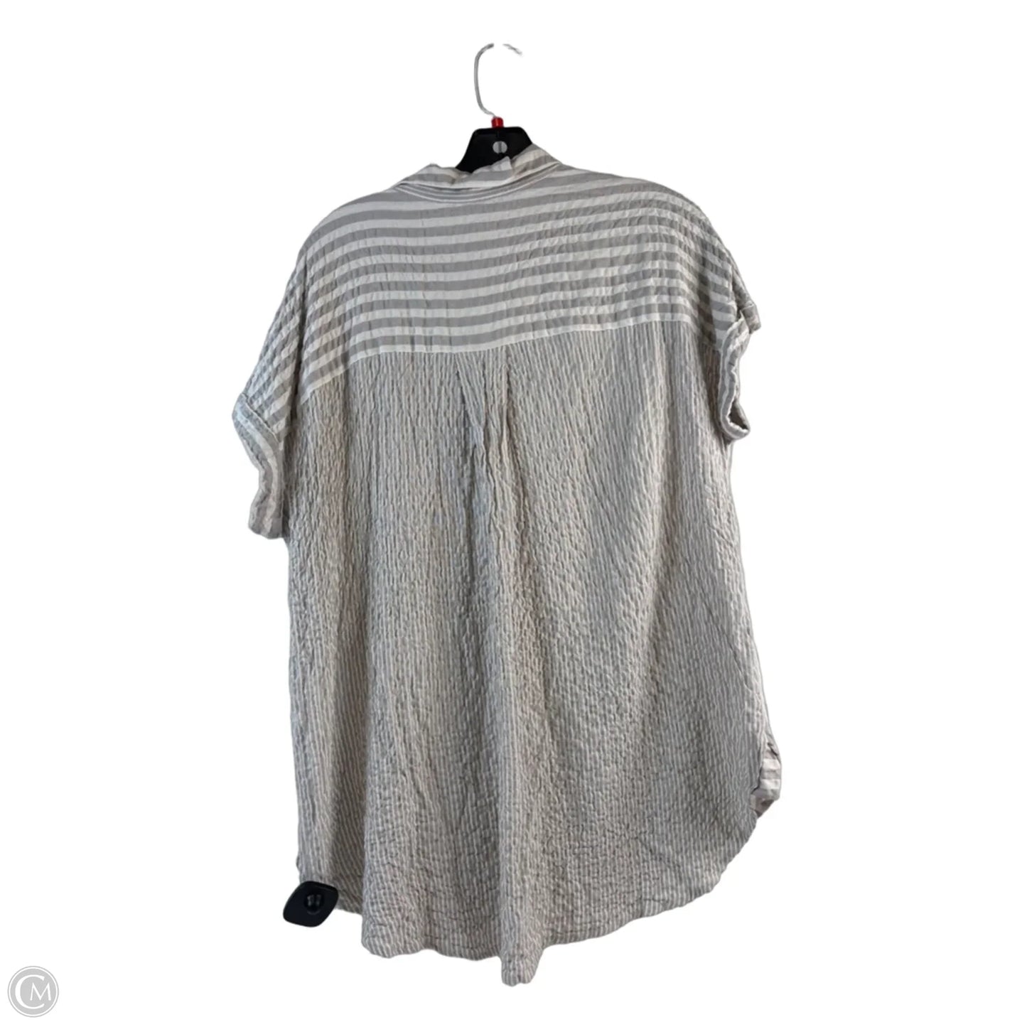 Top Short Sleeve By Jane And Delancey In Grey & White, Size: S