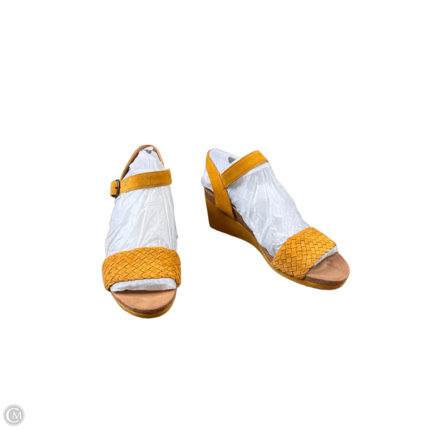 Sandals Heels Wedge By Lucky Brand In Yellow, Size: 7.5