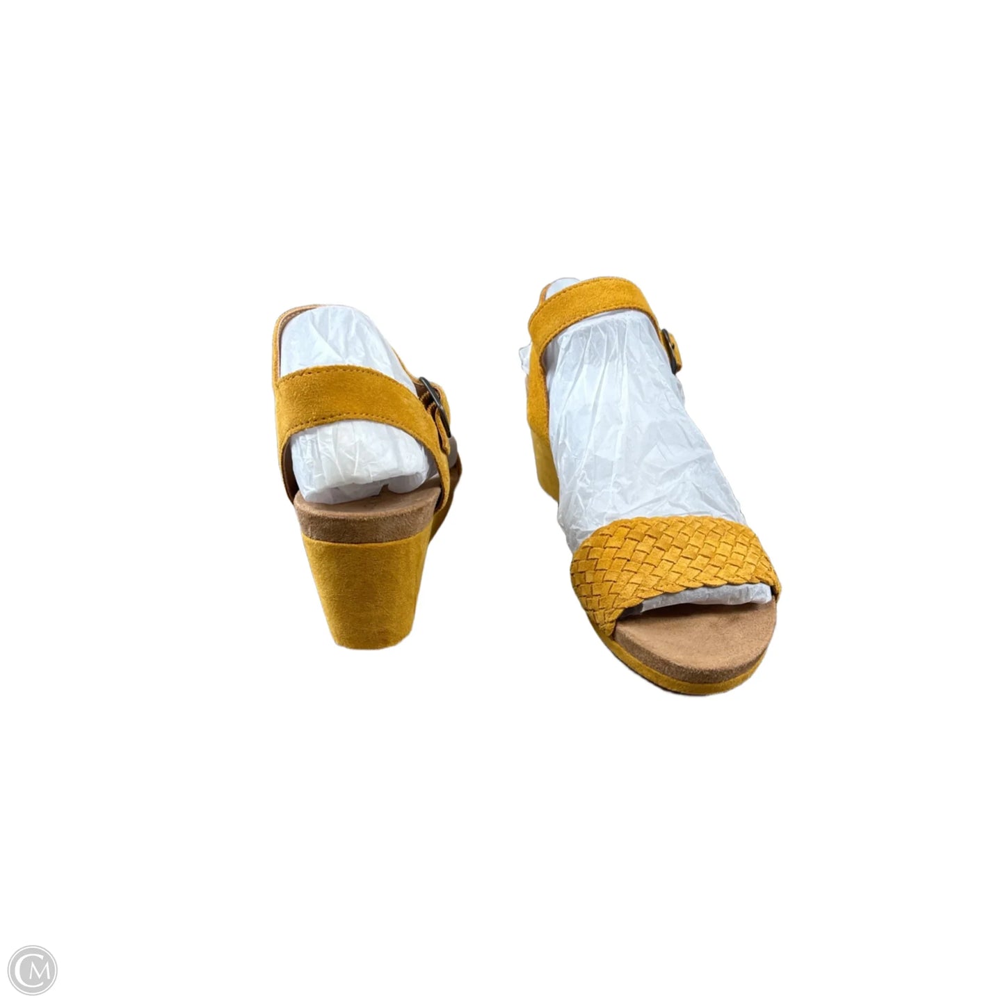 Sandals Heels Wedge By Lucky Brand In Yellow, Size: 7.5
