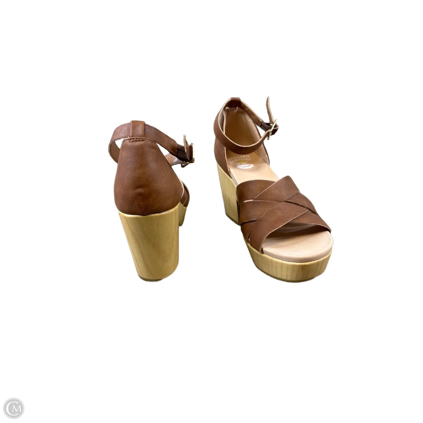 Sandals Heels Block By Dr Scholls In Brown, Size: 7.5