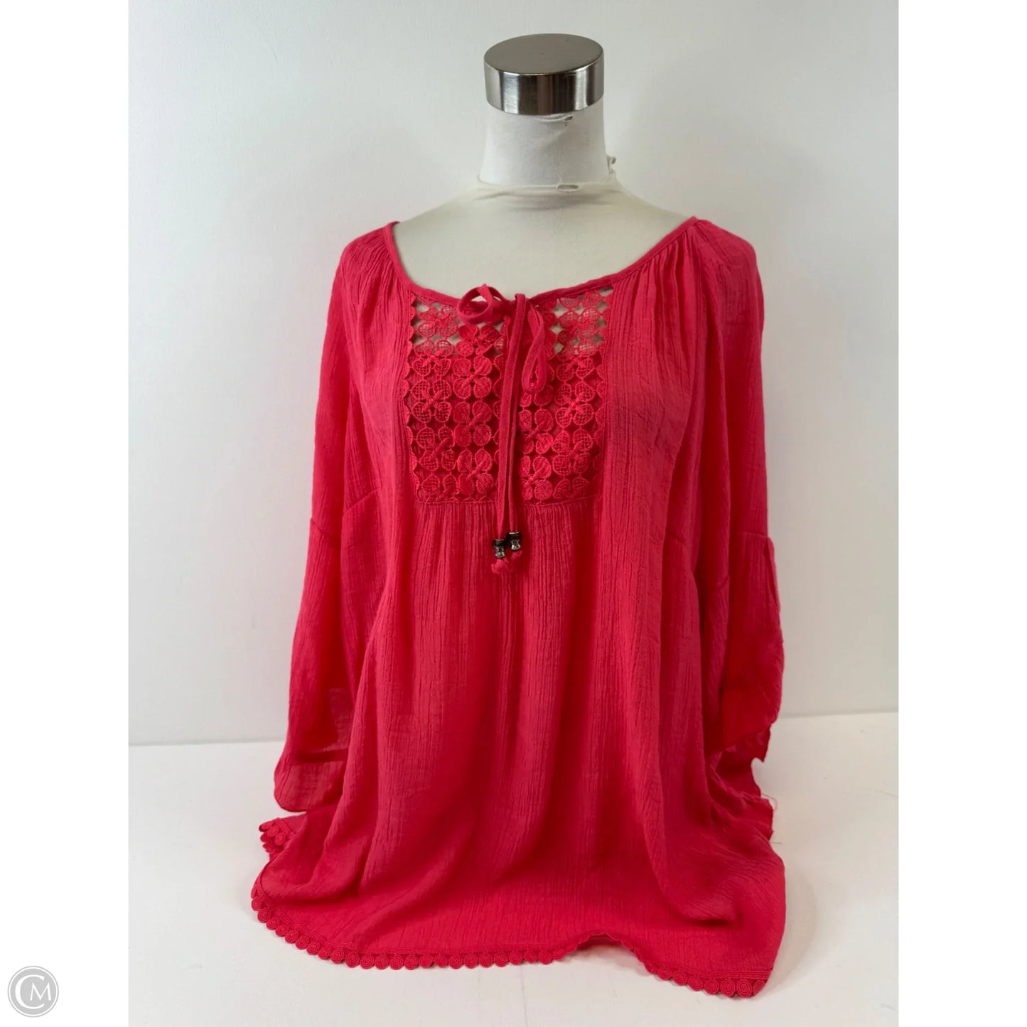 Top 3/4 Sleeve By Westport In Pink, Size: 3x