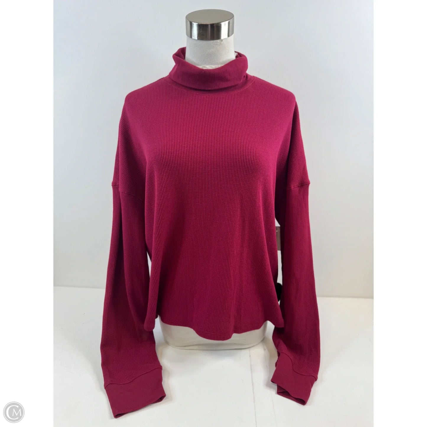 Athletic Top Long Sleeve Collar By Calvin Klein In Red, Size: Xl