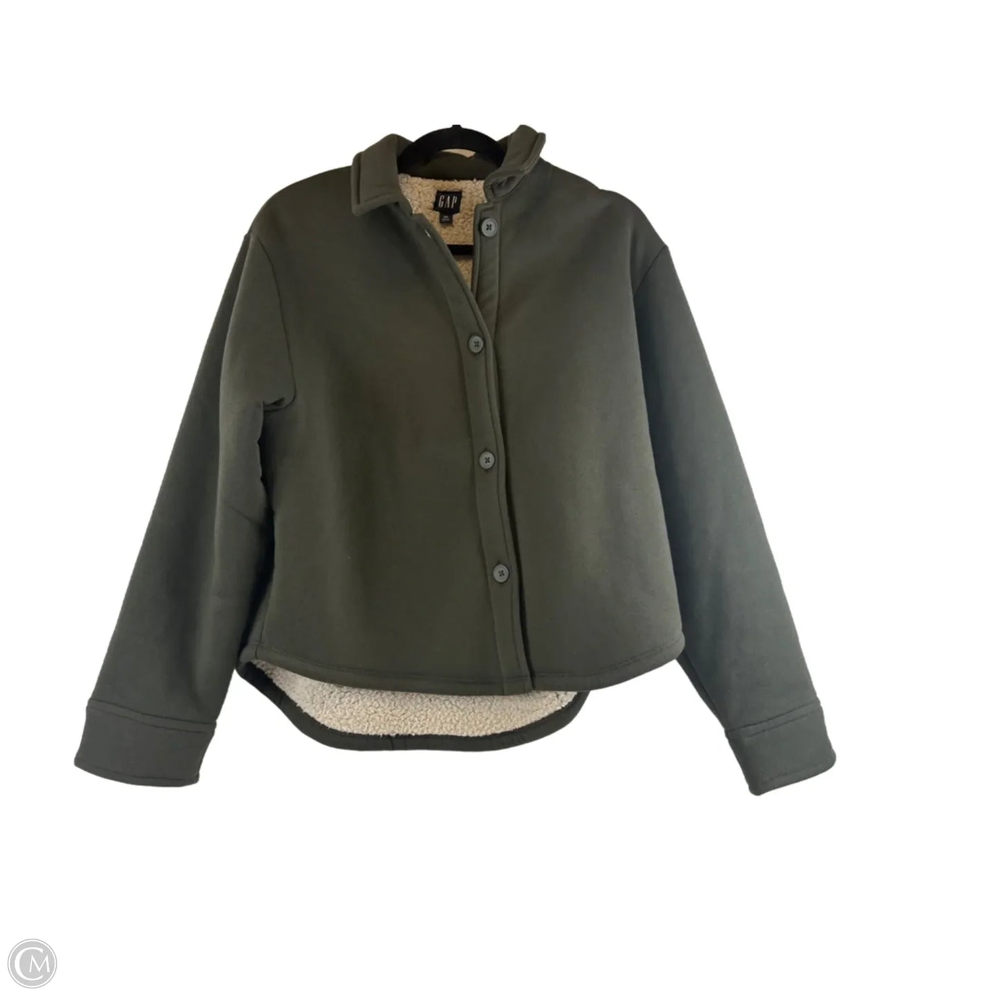 Jacket Shirt By Gap In Green, Size: Xs