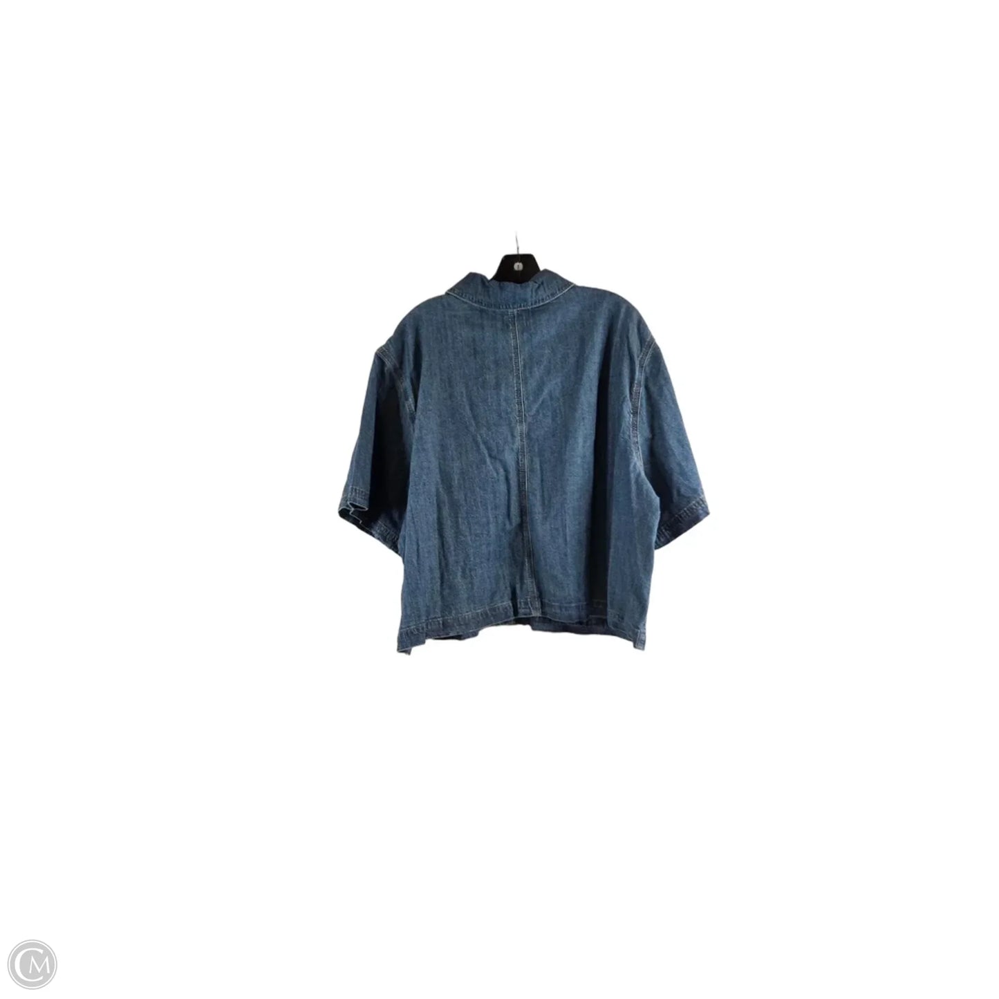Top Short Sleeve By Lee In Blue Denim, Size: Xxl
