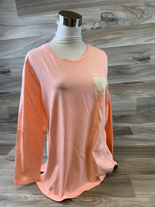 Top Long Sleeve Basic By Old Navy In Peach, Size: L