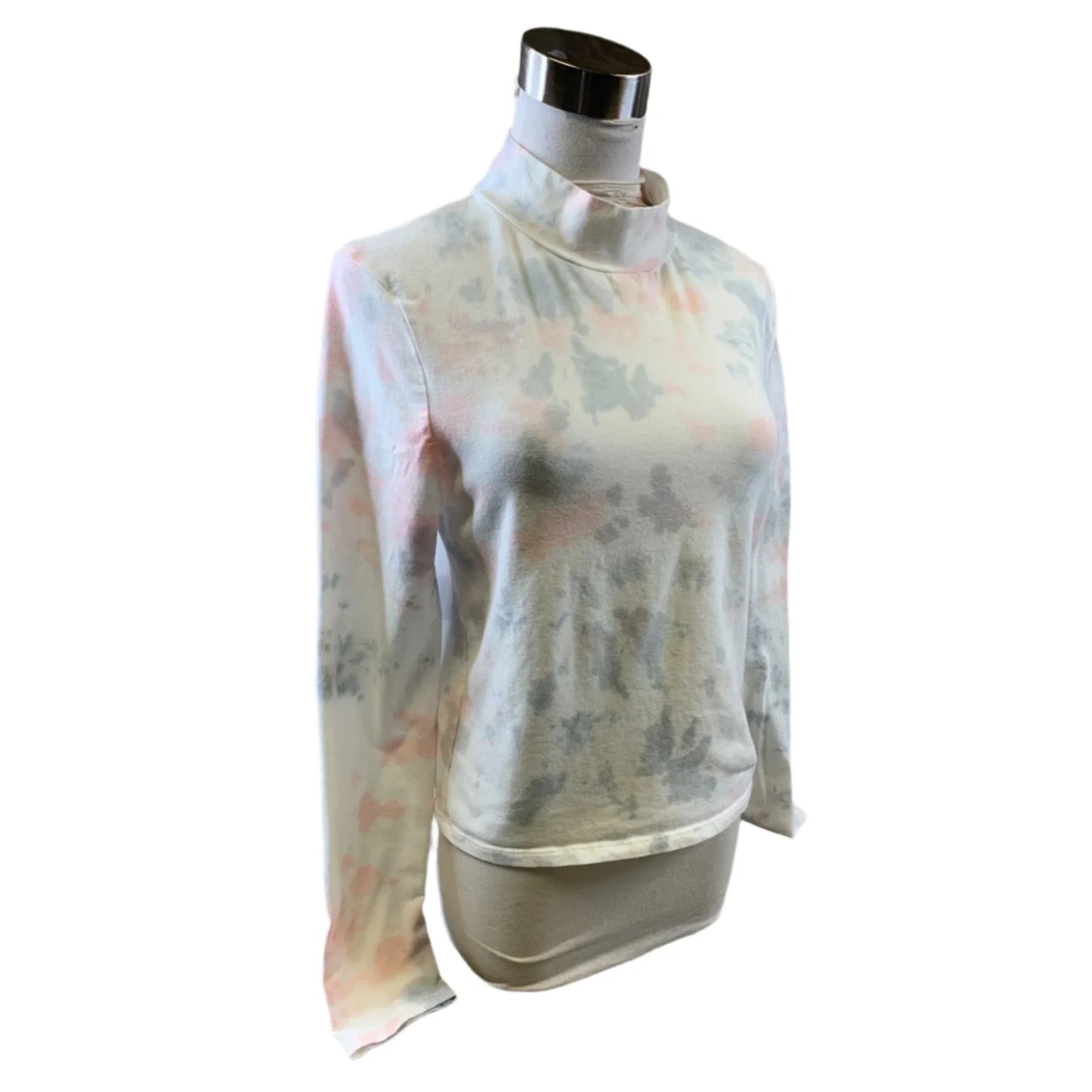 Top Long Sleeve Basic By Wild Fable In Pink & White, Size: L