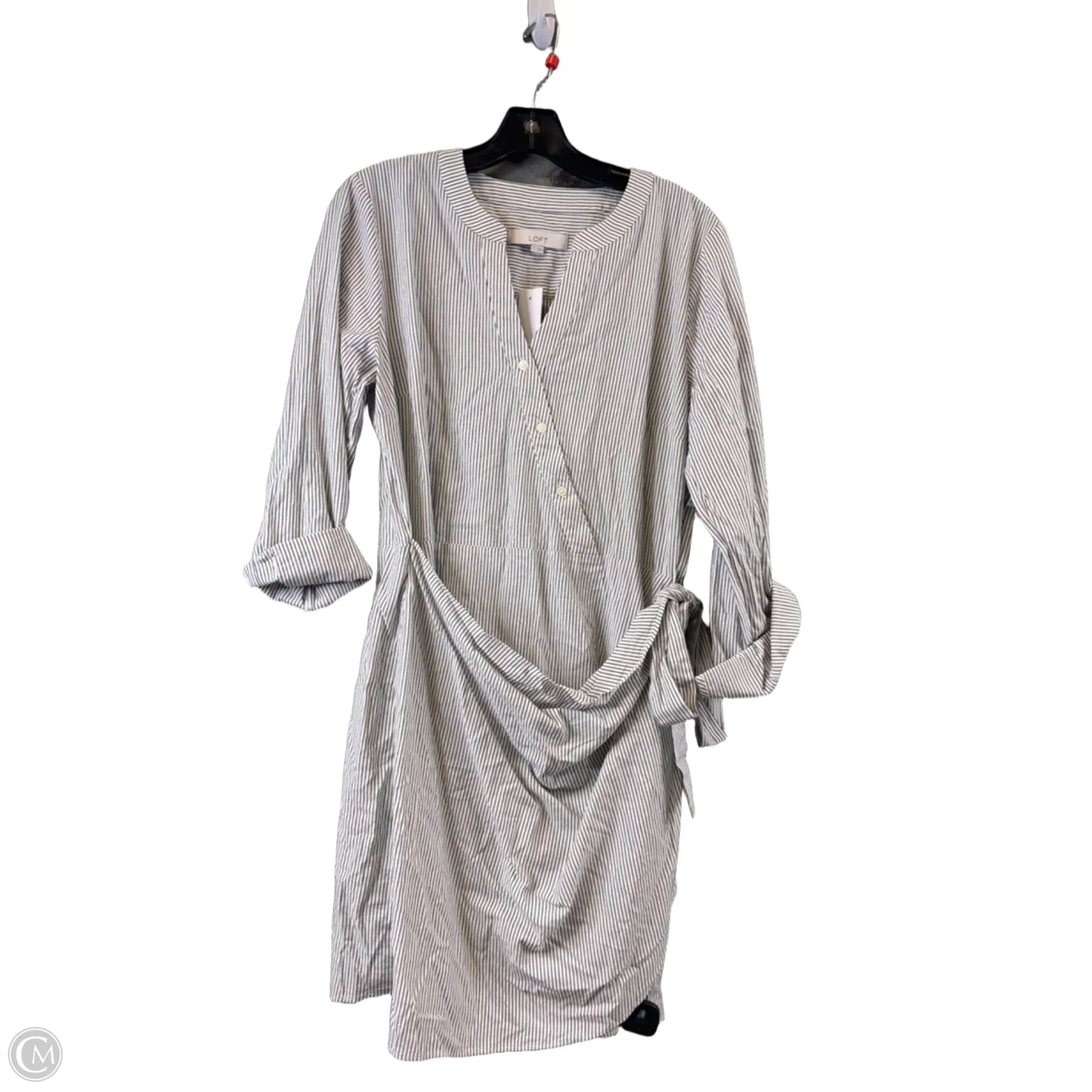 Dress Casual Midi By Loft In Striped Pattern, Size: M